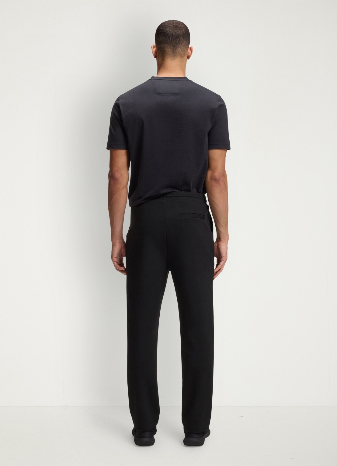 BOSS JT_Member Hurley tapered fit joggingbroek met logoborduring - achterkant 3 black-001 / zwart