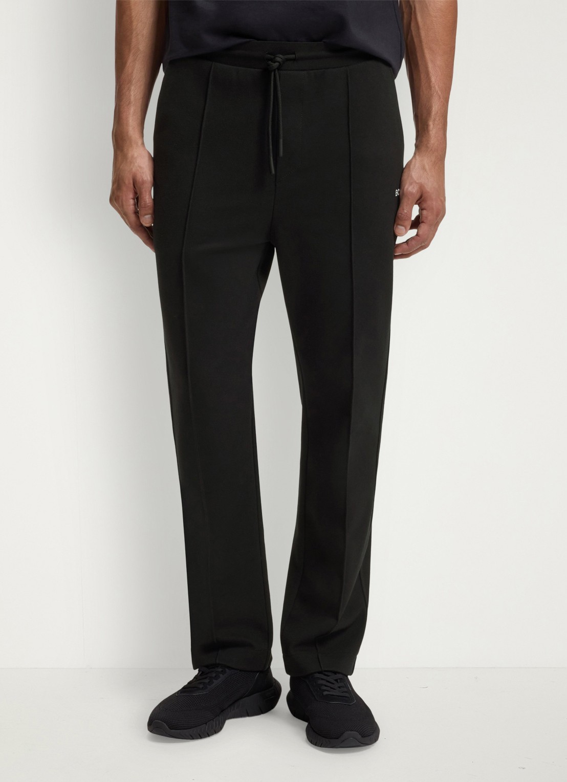 BOSS JT_Member Hurley tapered fit joggingbroek met logoborduring - detail black-001 / zwart
