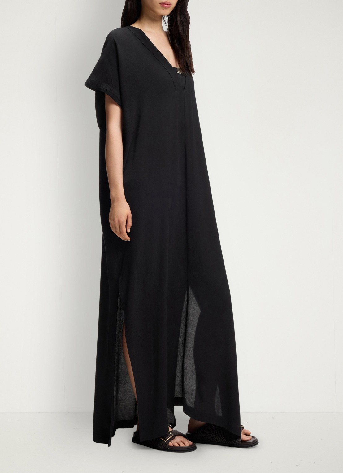 BOSS Kaftan met V-hals - detail 3 zwart