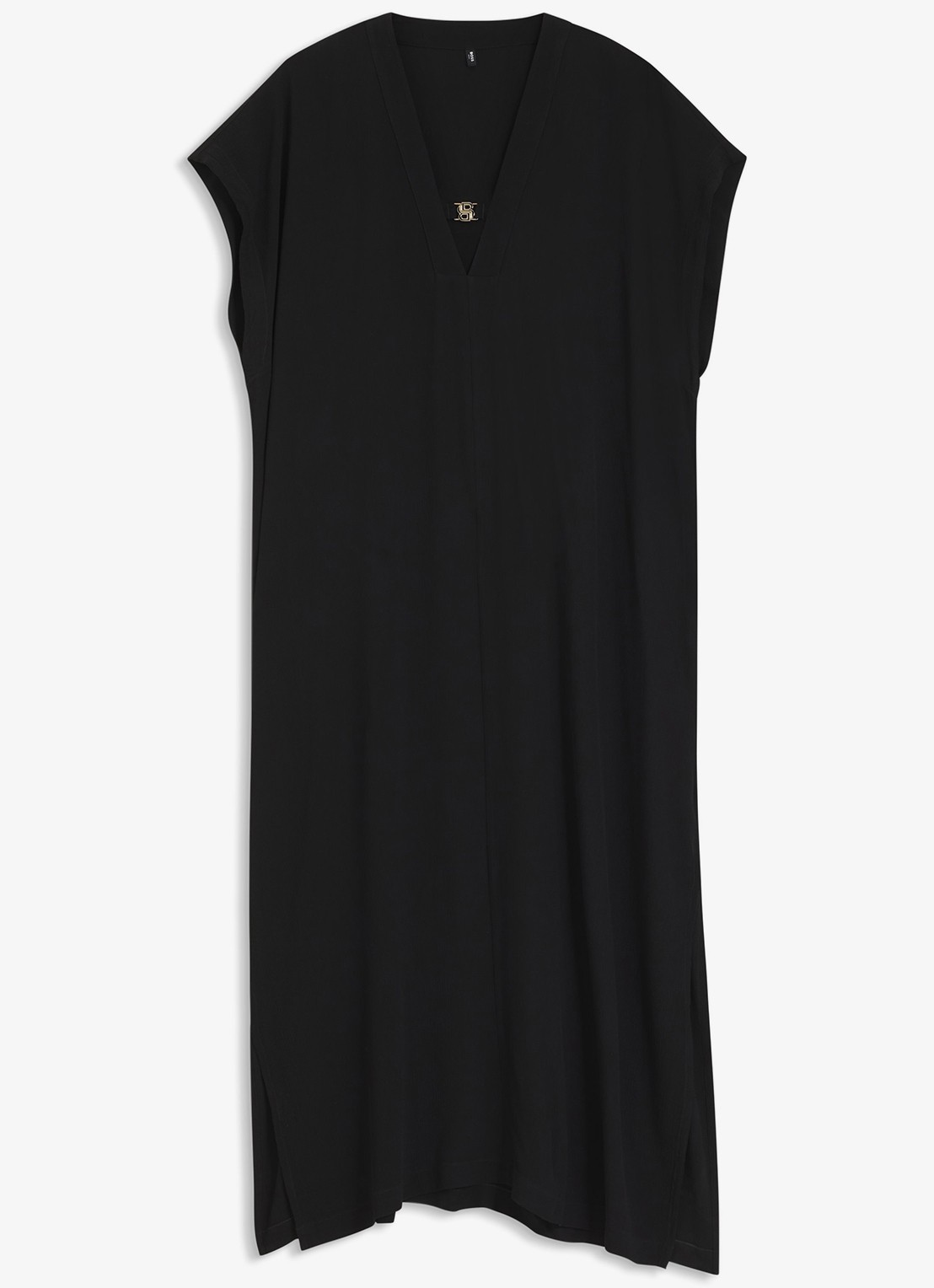BOSS Kaftan met V-hals - voorkant 2 zwart