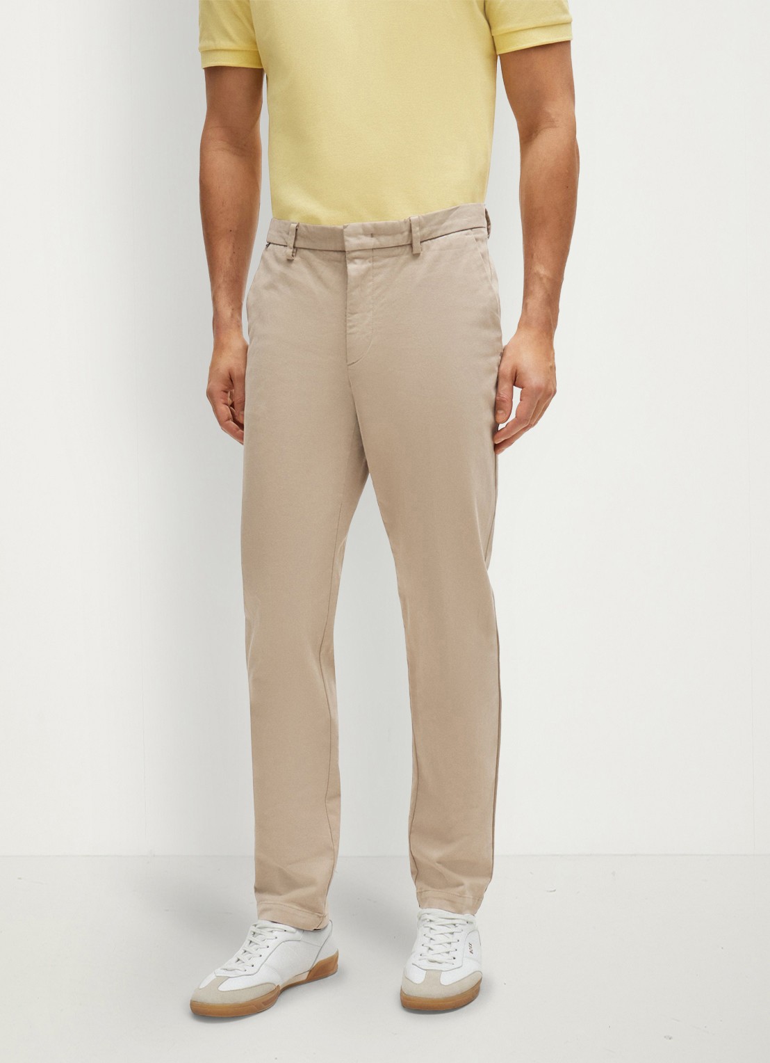 BOSS Kaito slim fit chino met steekzakken - detail 4 donkerbeige