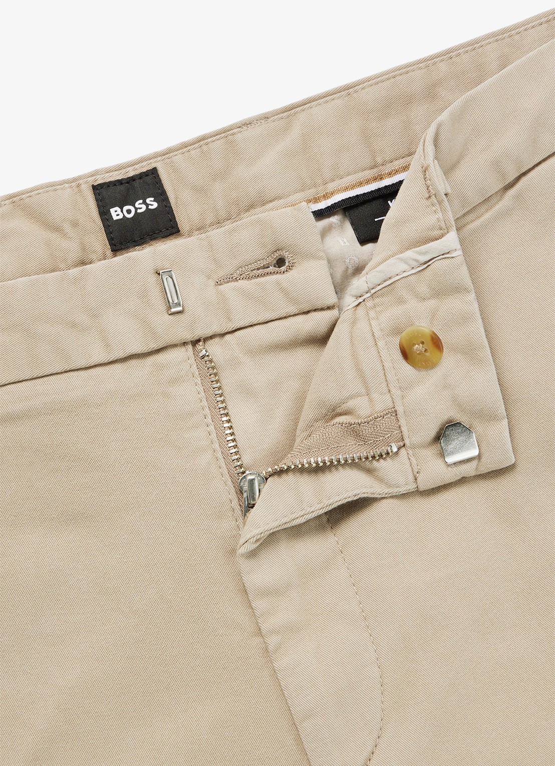 BOSS Kaito slim fit chino met steekzakken - detail 5 donkerbeige