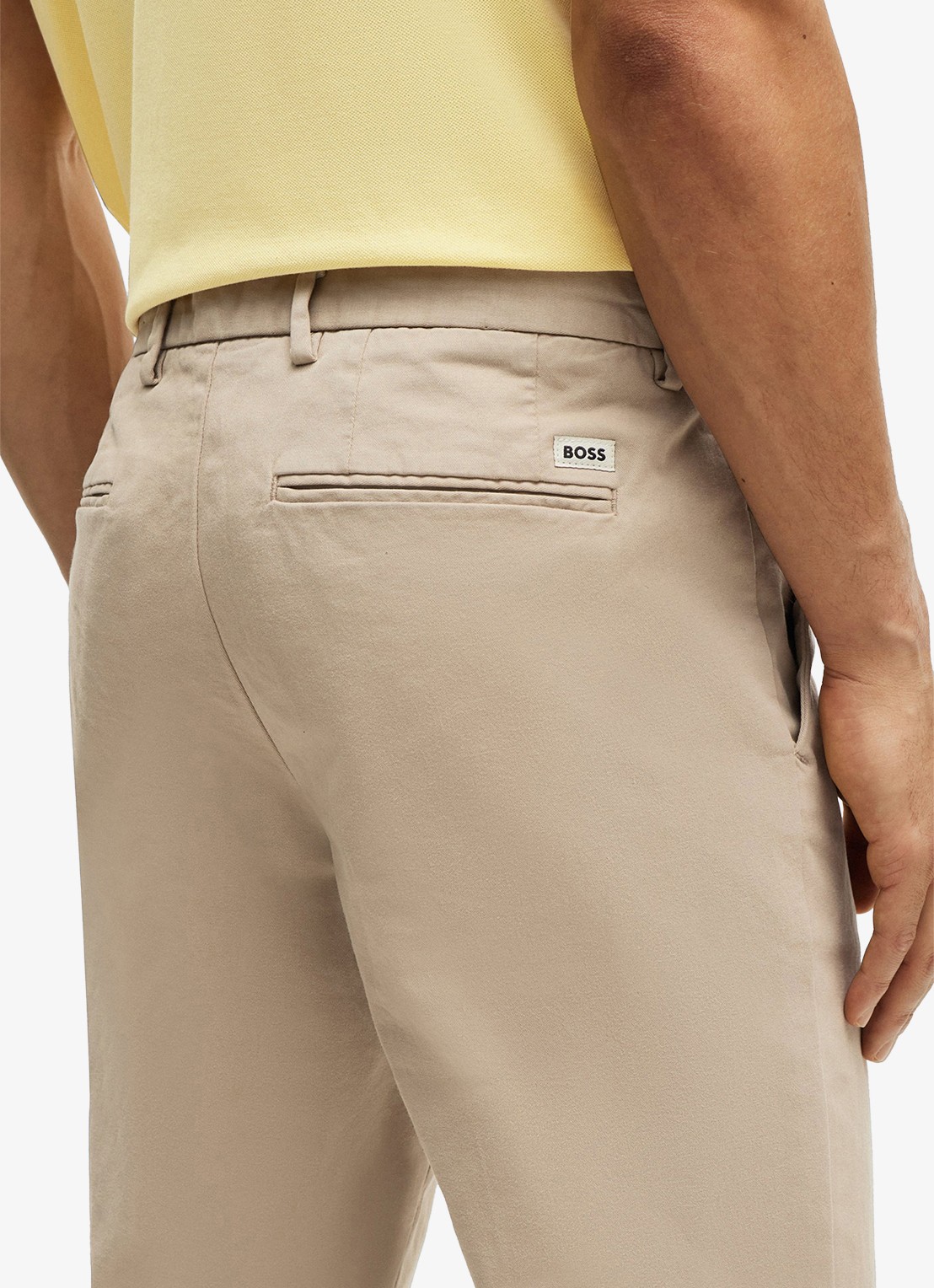 BOSS Kaito slim fit chino met steekzakken - detail 6 donkerbeige