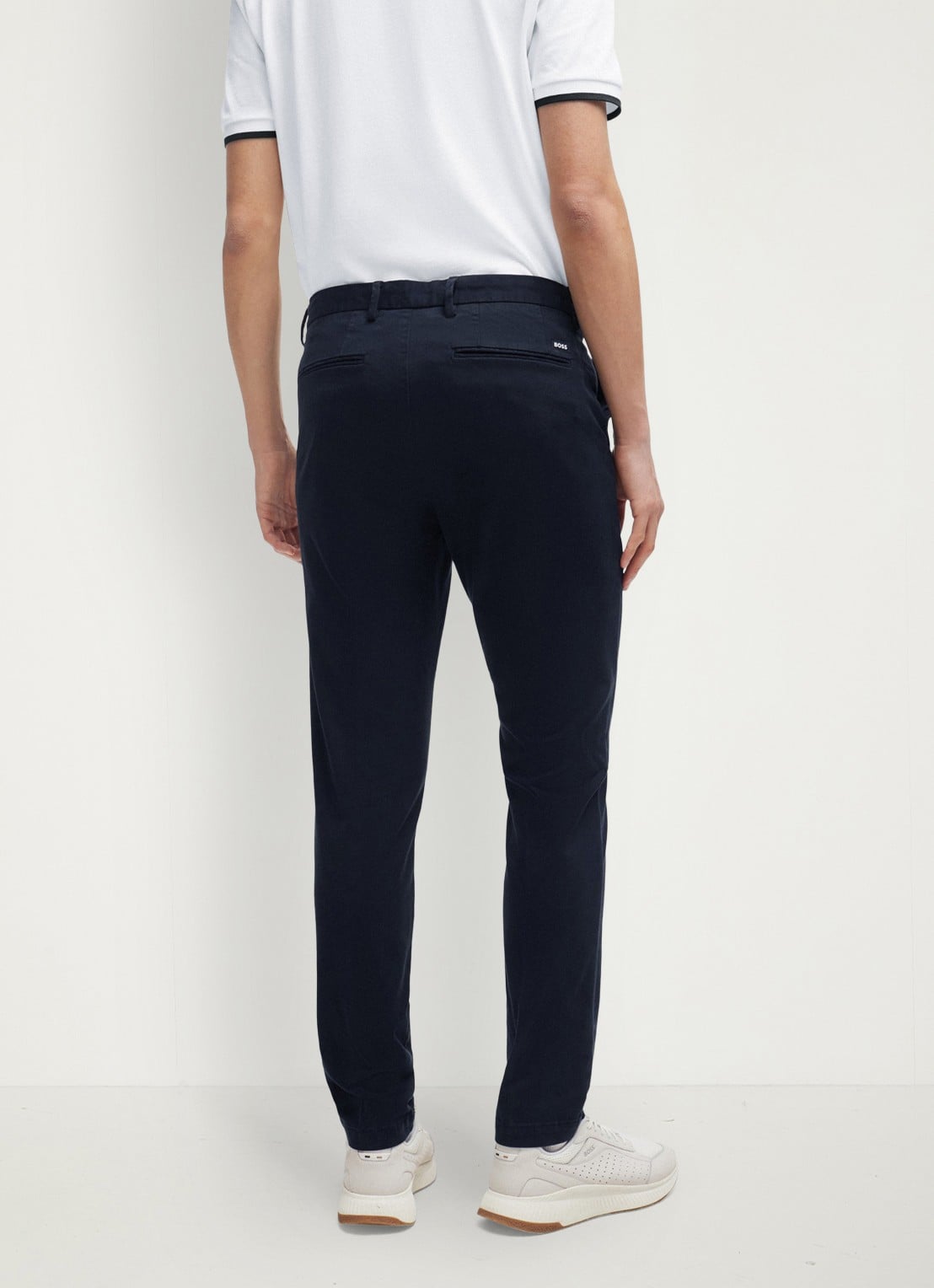 BOSS Kaito slim fit chino met steekzakken - achterkant 4 donkerblauw