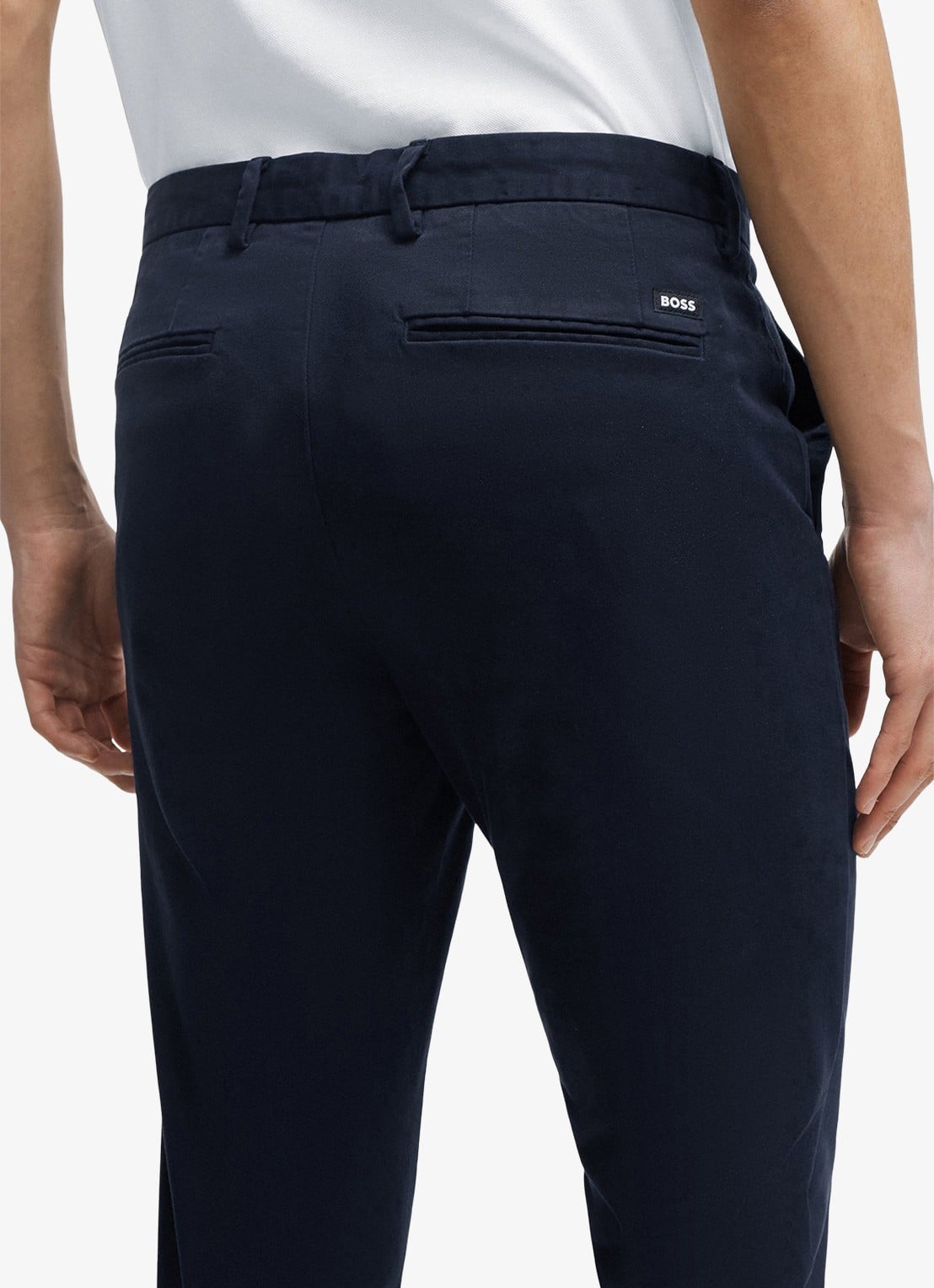 BOSS Kaito slim fit chino met steekzakken - detail 2 donkerblauw