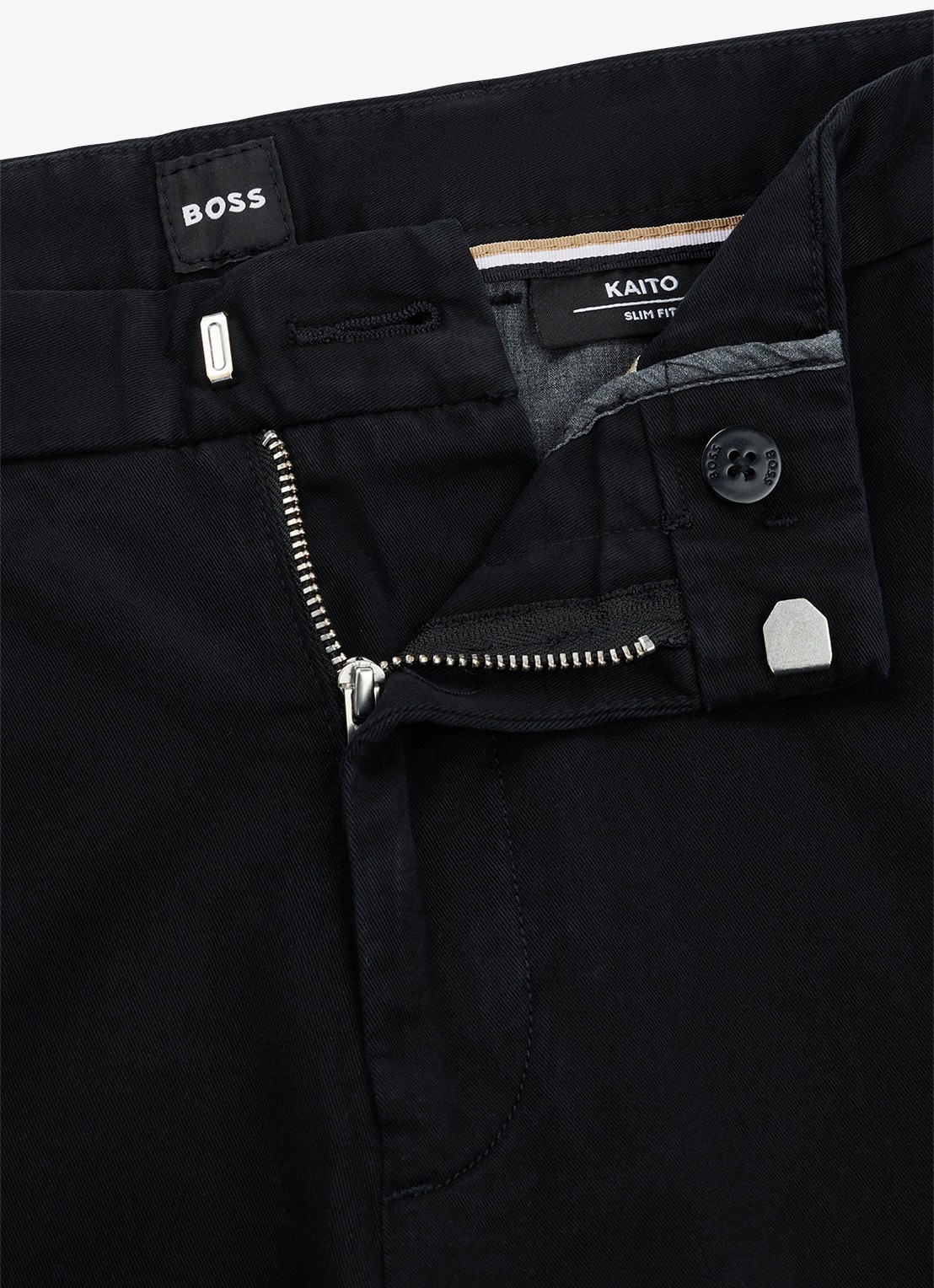 BOSS Kaito slim fit chino met steekzakken - detail 4 zwart