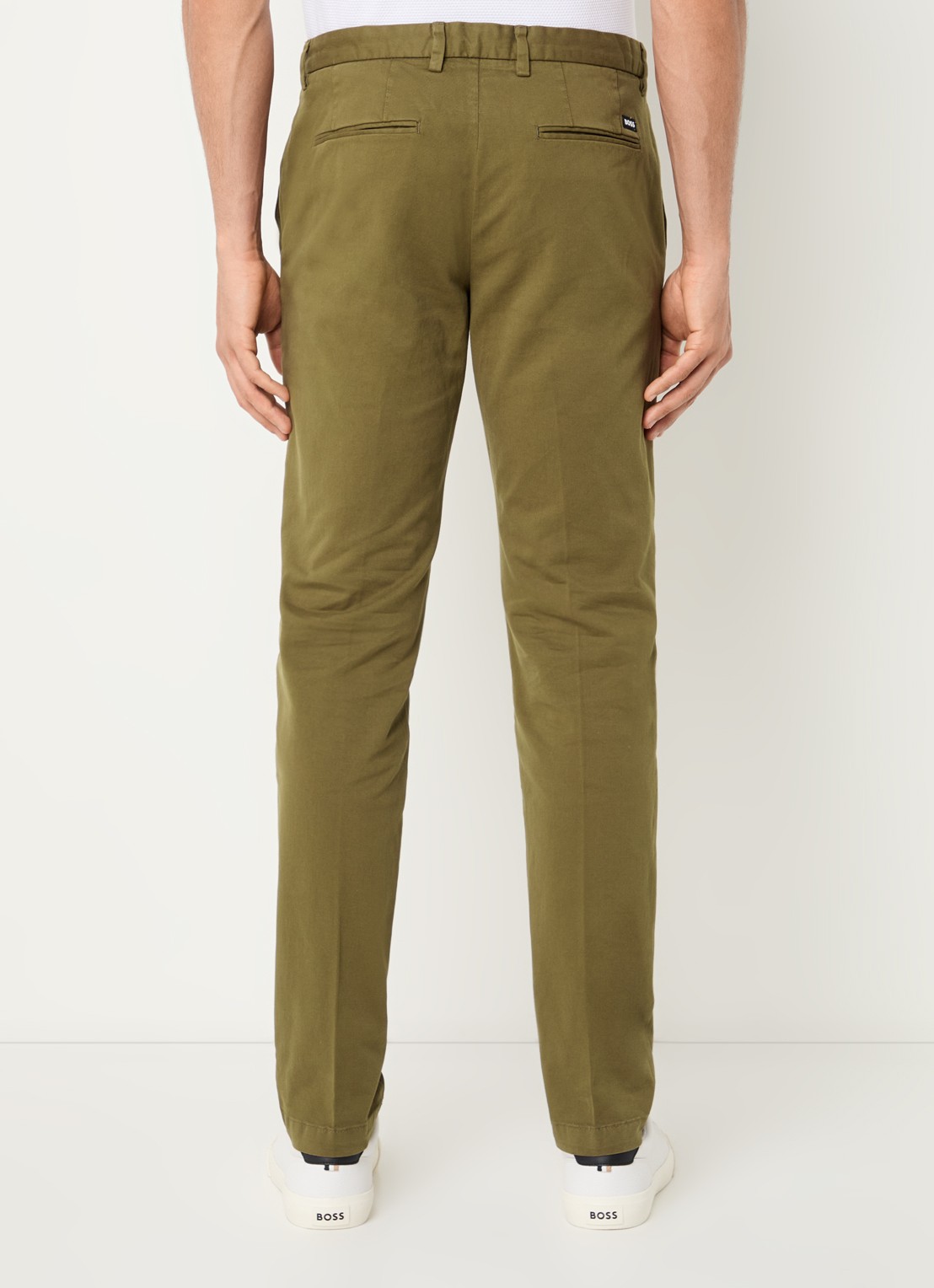 BOSS Kaito slim fit chino met steekzakken - achterkant 5 bronsgroen