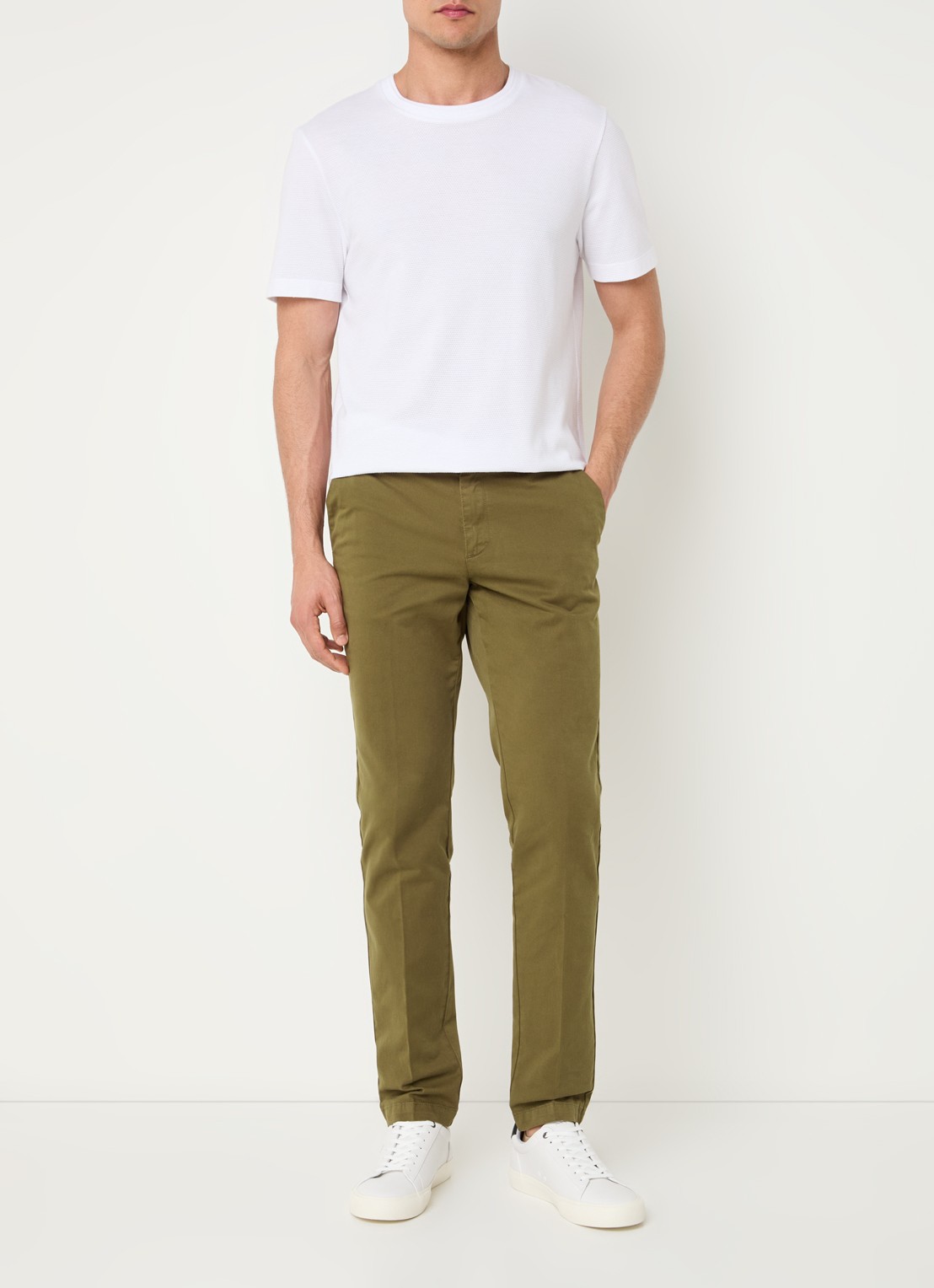BOSS Kaito slim fit chino met steekzakken - voorkant 4 bronsgroen