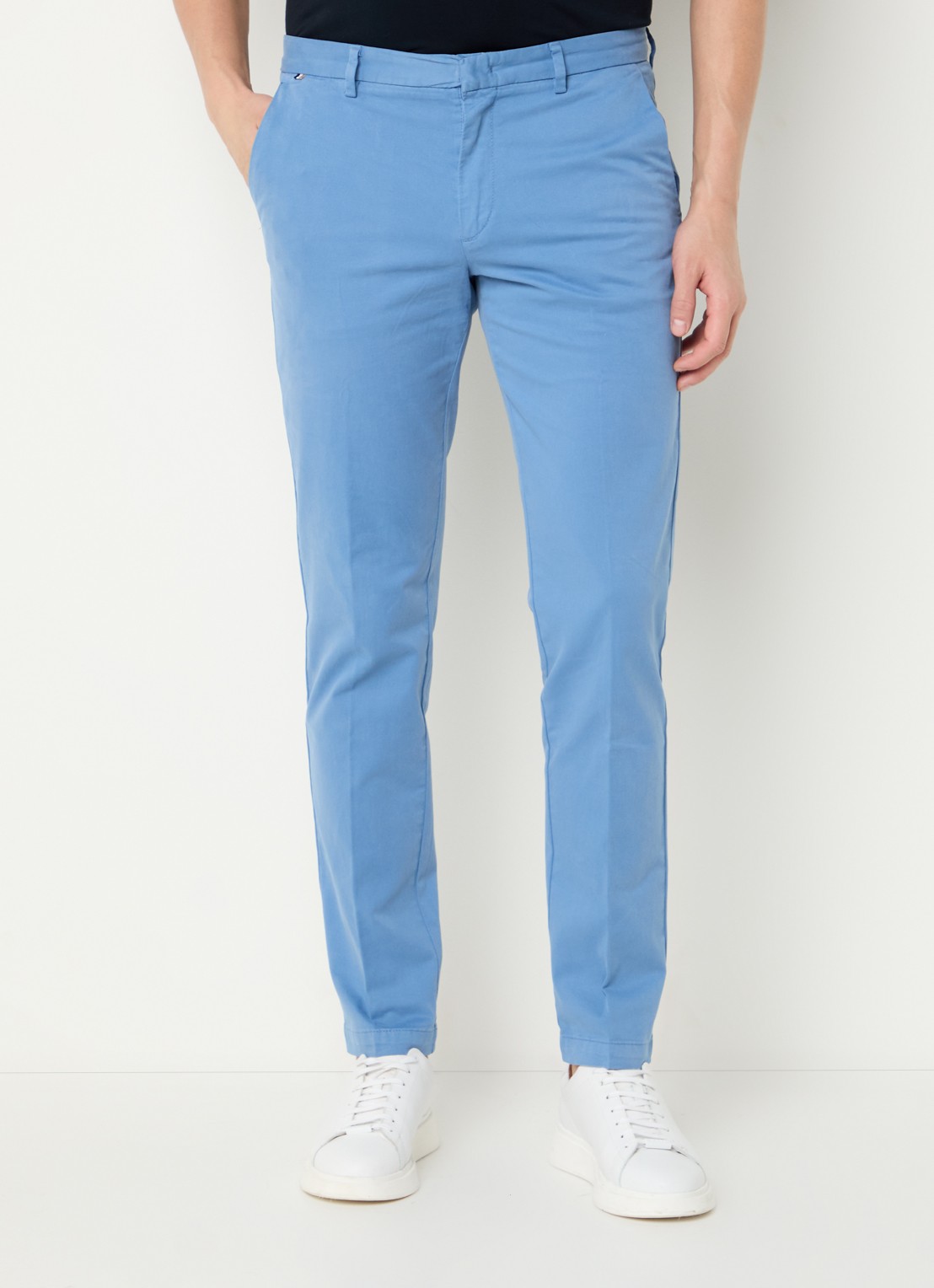 BOSS Kaito slim fit chino met steekzakken - detail 4 lichtblauw