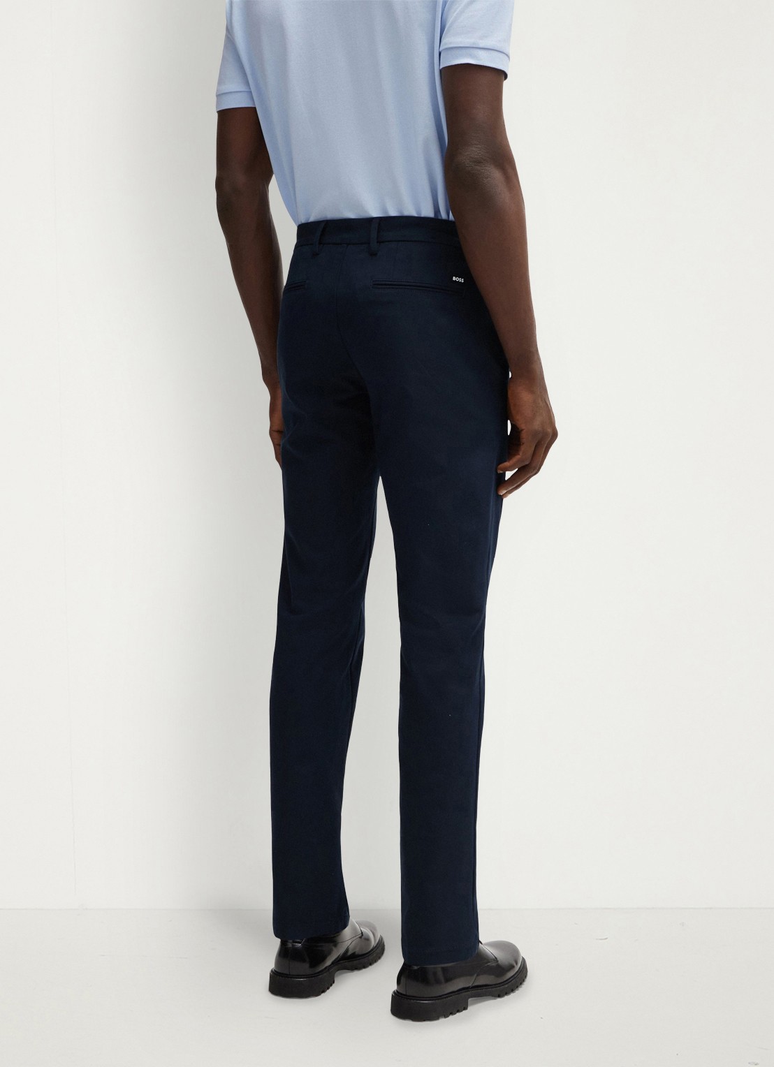 BOSS Kaito slim fit pantalon met stretch - achterkant 6 donkerblauw