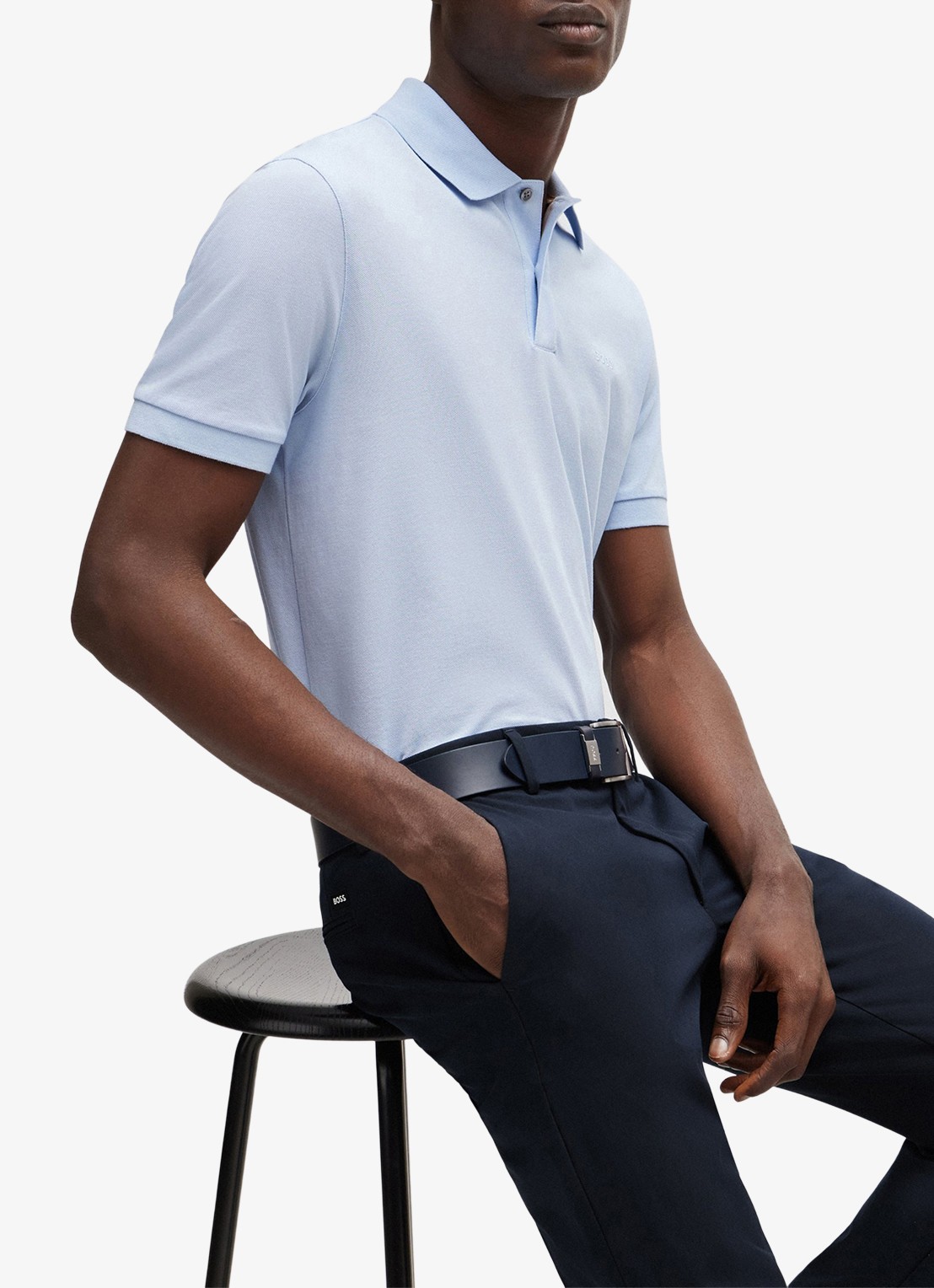 BOSS Kaito slim fit pantalon met stretch - detail 4 donkerblauw