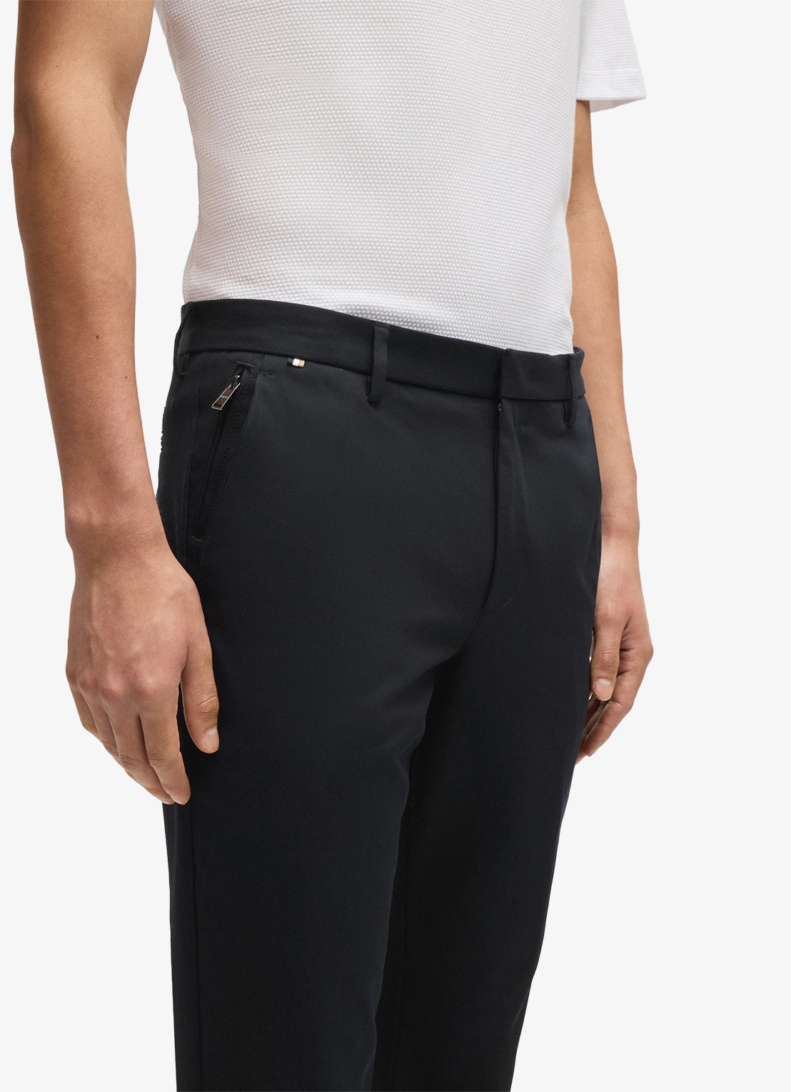 BOSS Kaito slim fit pantalon met stretch - detail 2 zwart
