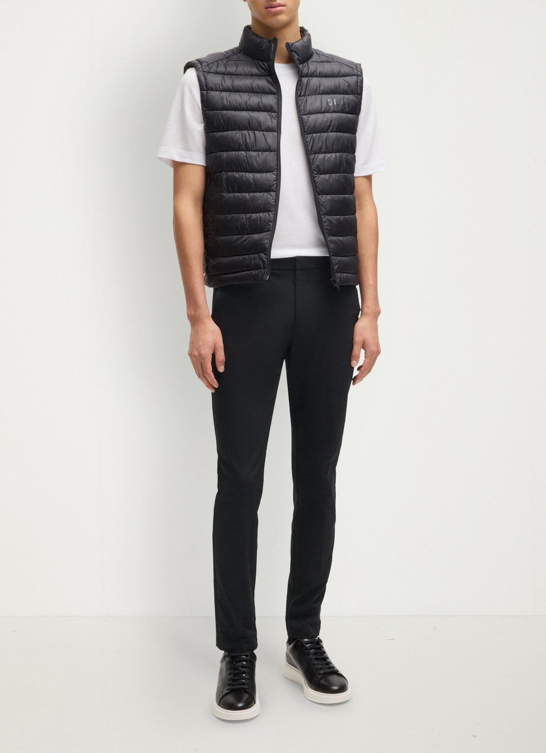 BOSS Kaito slim fit pantalon met stretch - voorkant 5 zwart