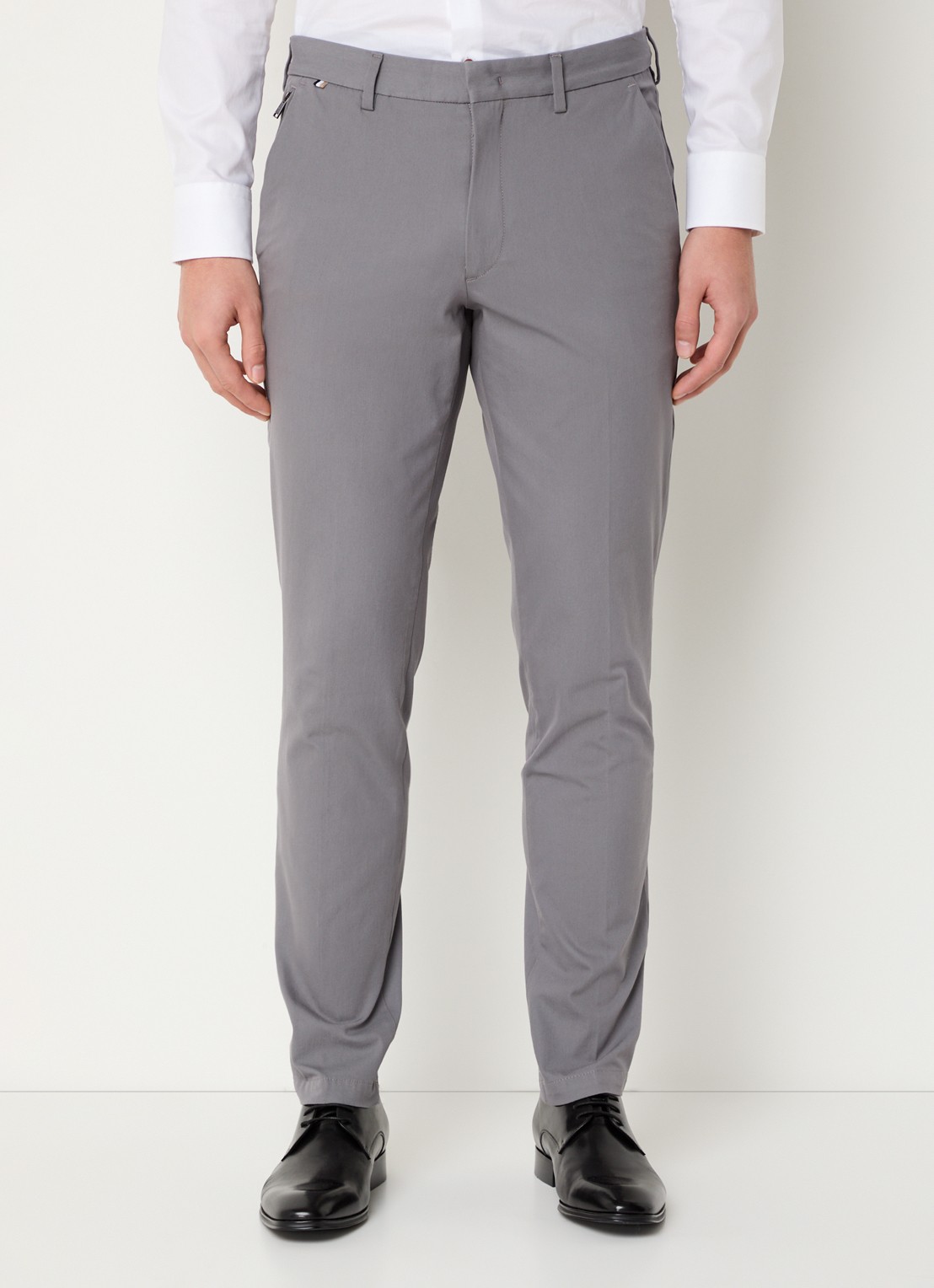 BOSS Kaito slim fit pantalon met stretch - detail 4 donkergrijs