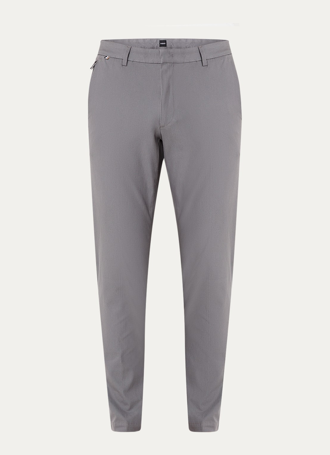 BOSS Kaito slim fit pantalon met stretch - voorkant donkergrijs