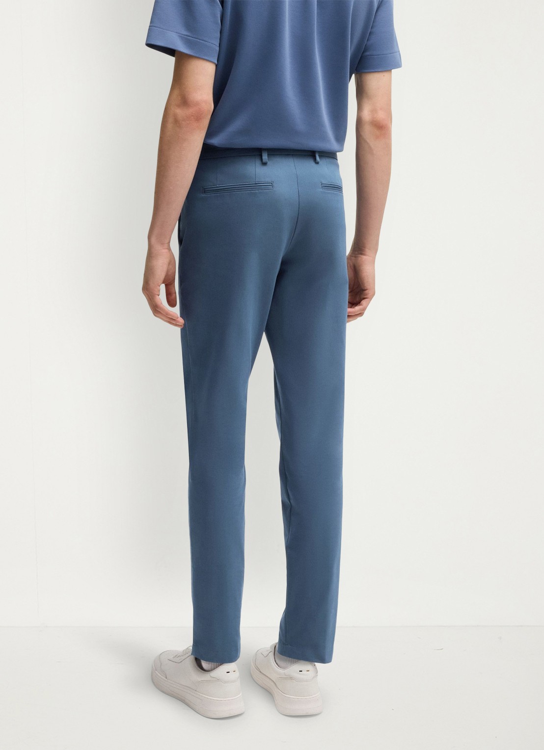 BOSS Kaito slim fit pantalon met stretch - achterkant 5 staalblauw