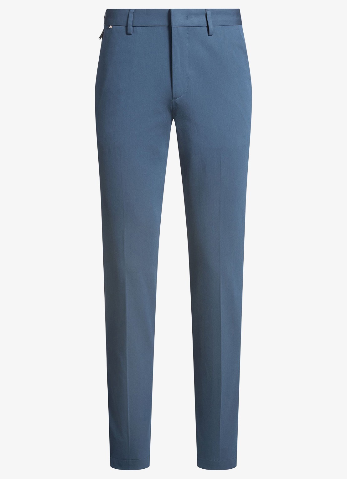BOSS Kaito slim fit pantalon met stretch - voorkant 3 staalblauw