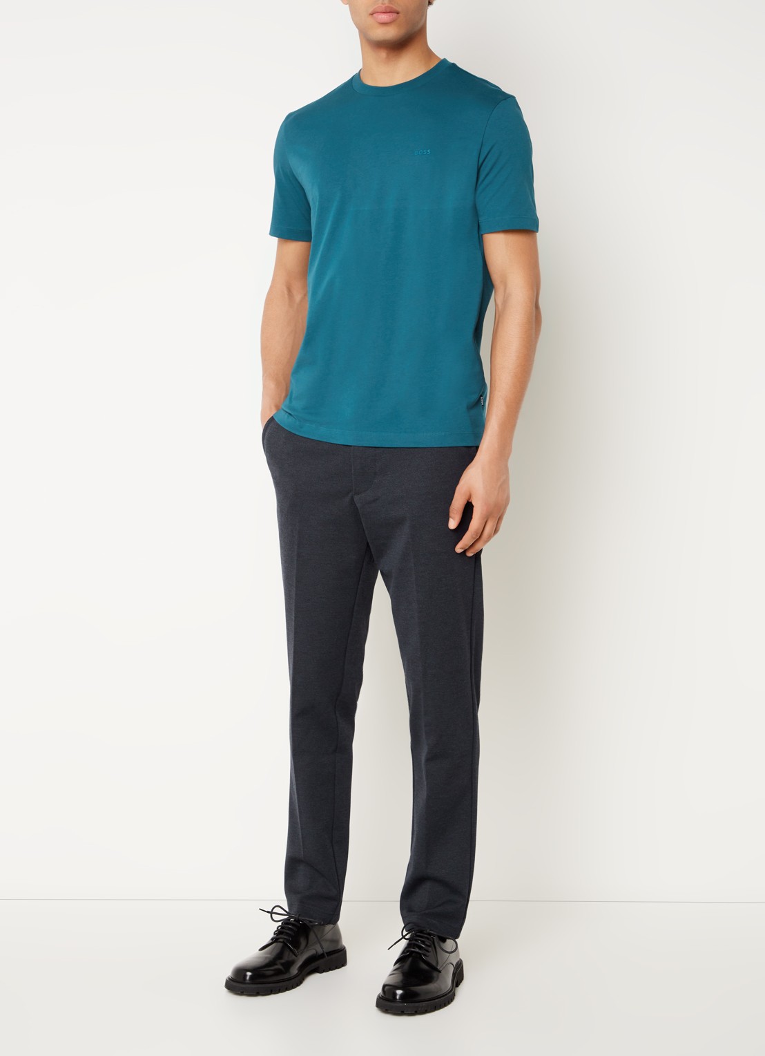 BOSS Kaiton slim fit chino met steekzakken - voorkant 2 donkerblauw