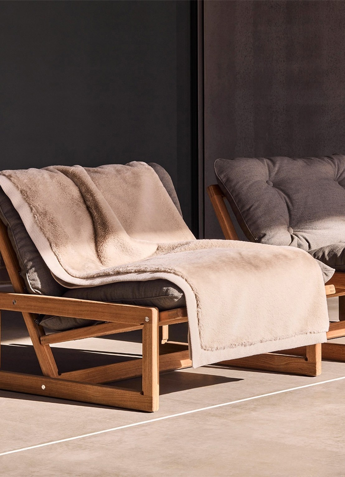 BOSS Kalder plaid 140 x 160 cm - detail beige