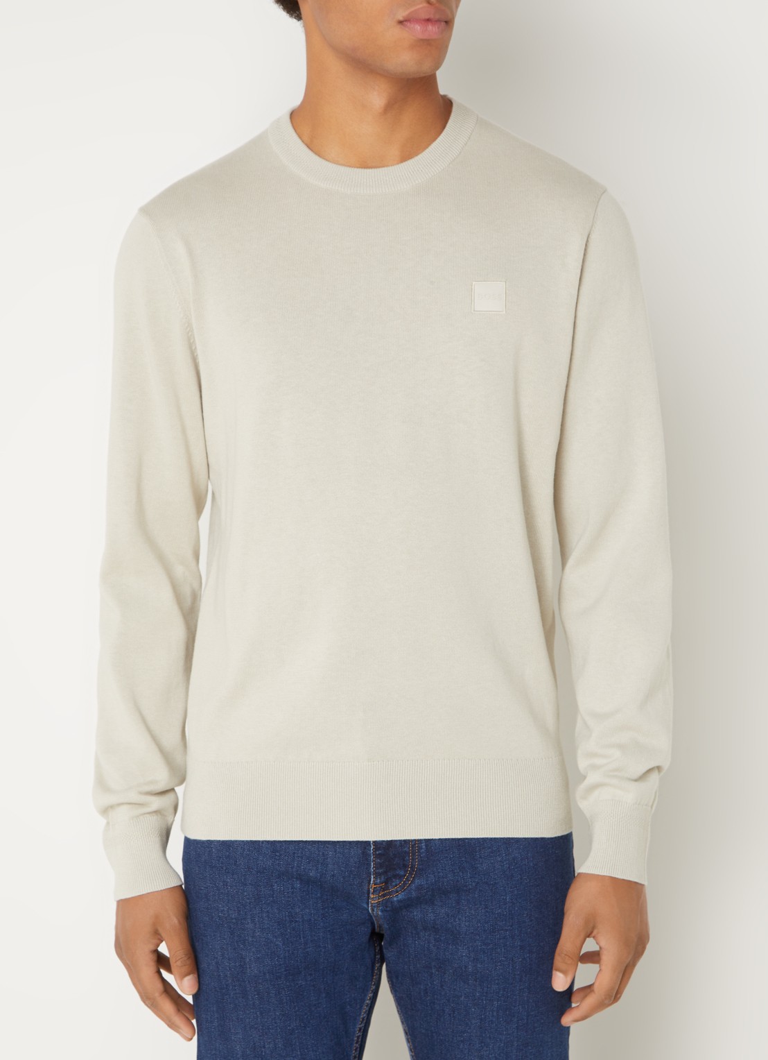 BOSS Kanovano fijngebreide pullover in kasjmierblend met logo  - detail 2 beige