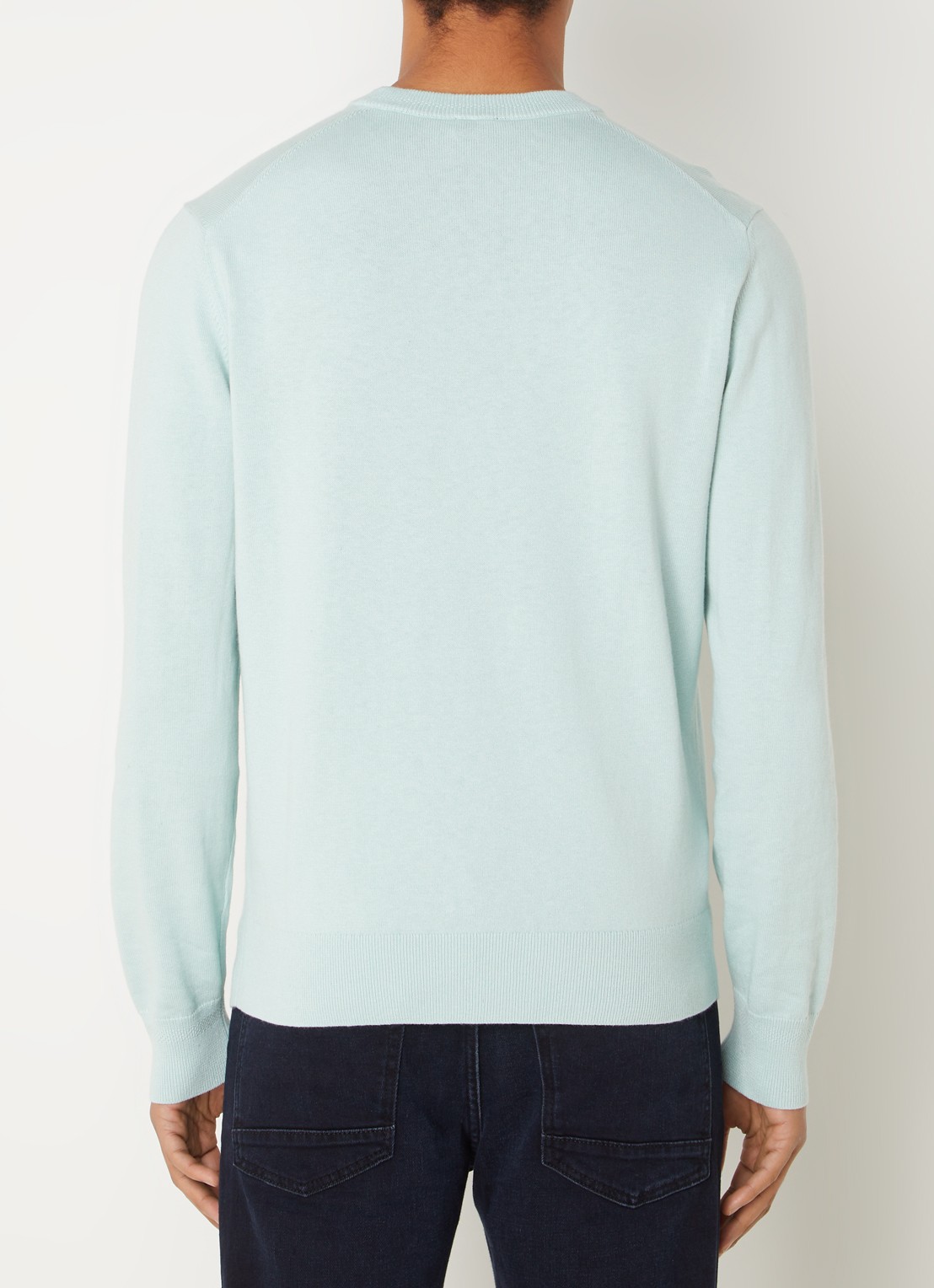 BOSS Kanovano fijngebreide pullover in kasjmierblend met logo  - achterkant 4 turquoise