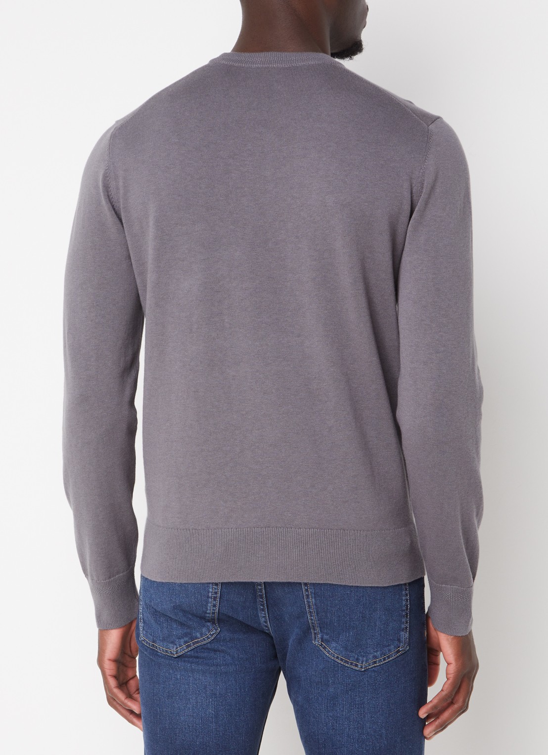 BOSS Kanovano fijngebreide pullover in kasjmierblend met logo  - achterkant 2 donkergrijs