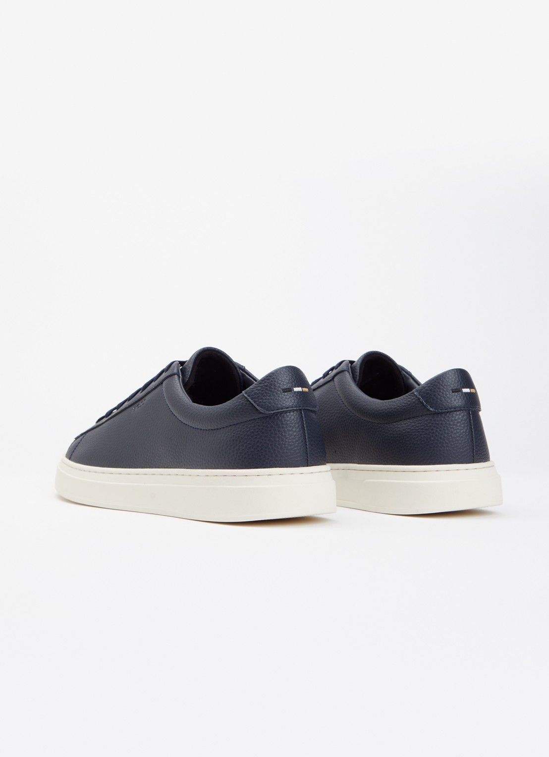 BOSS Kieran_Tenn sneaker van leer - achterkant donkerblauw