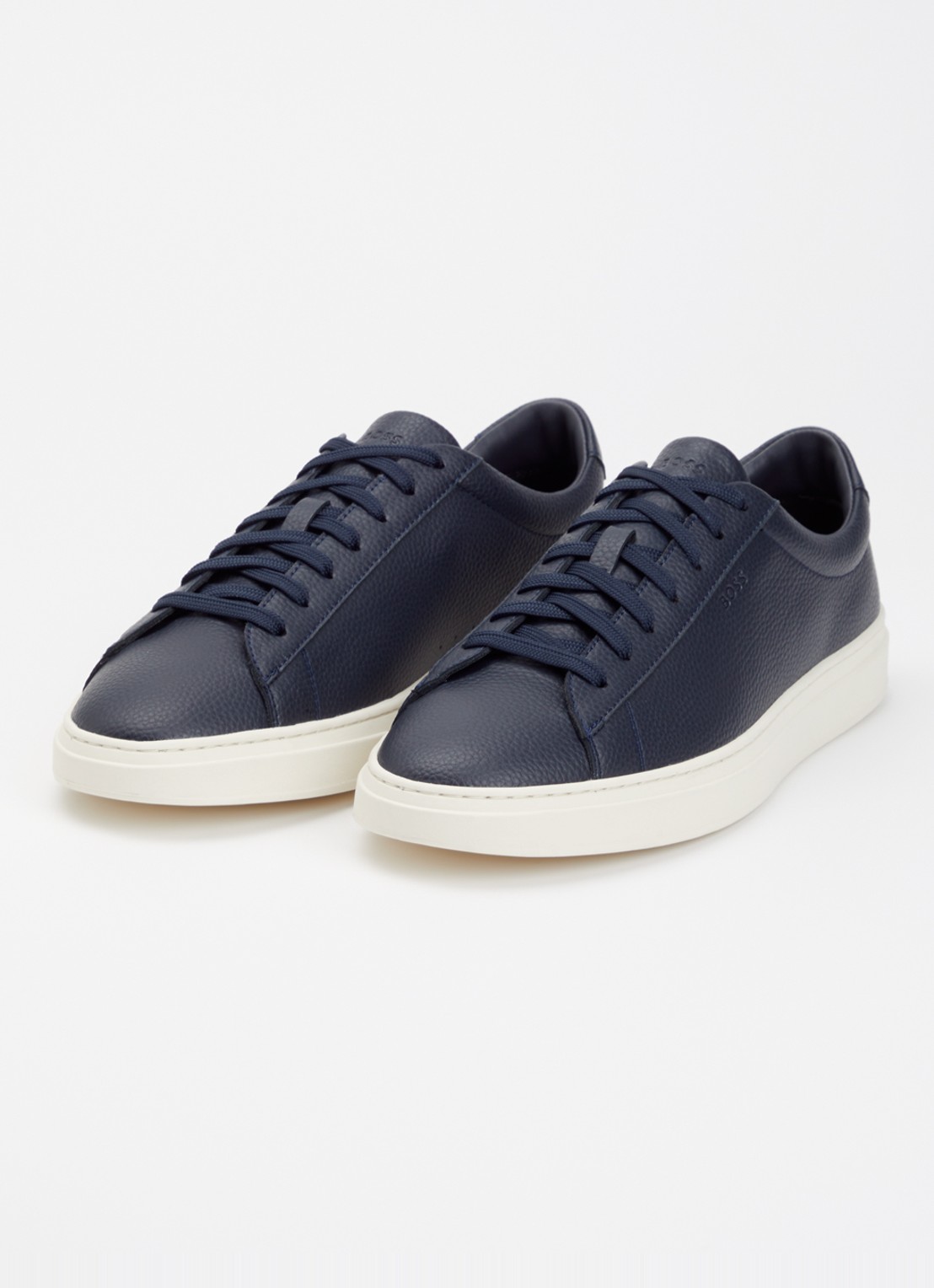 BOSS Kieran_Tenn sneaker van leer - detail 3 donkerblauw