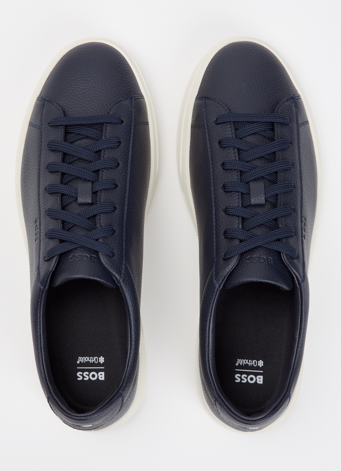 BOSS Kieran_Tenn sneaker van leer - detail 4 donkerblauw