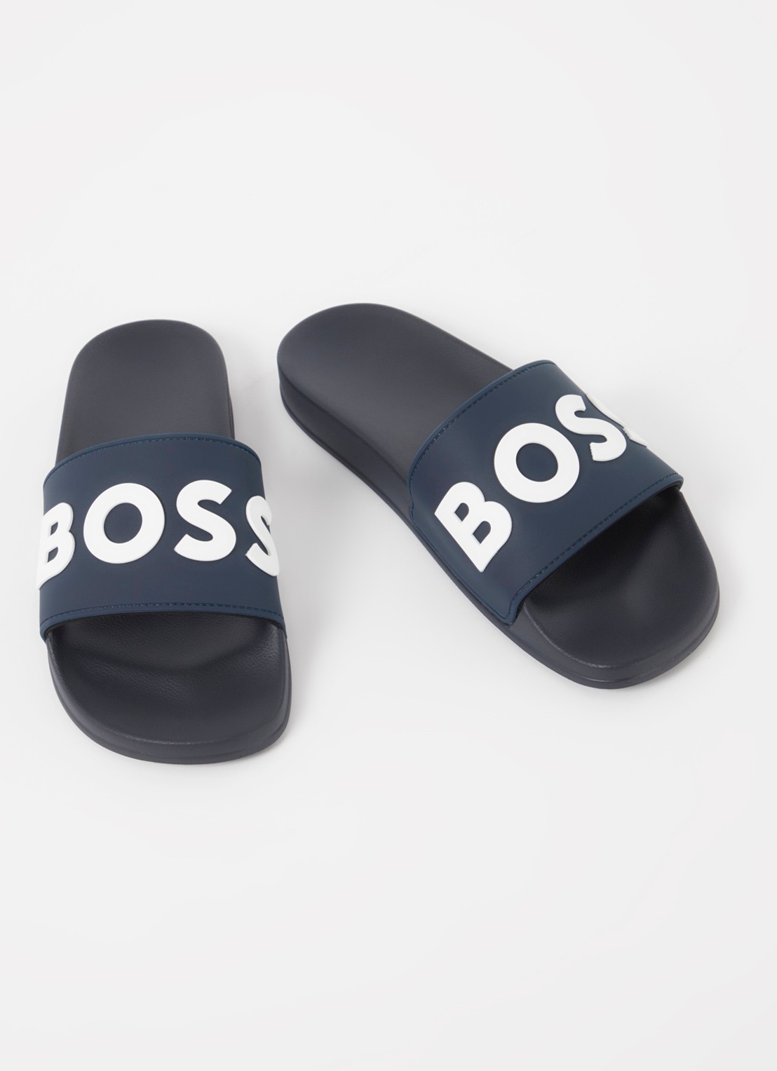 BOSS Kirk slipper met logo - detail donkerblauw