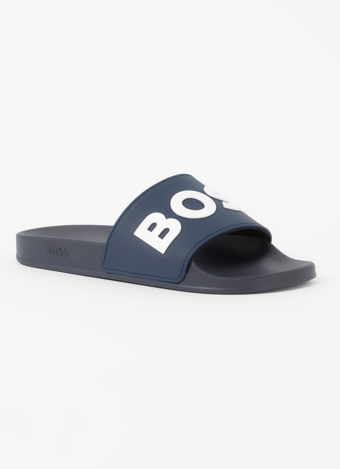 BOSS Kirk slipper met logo - voorkant 3 donkerblauw