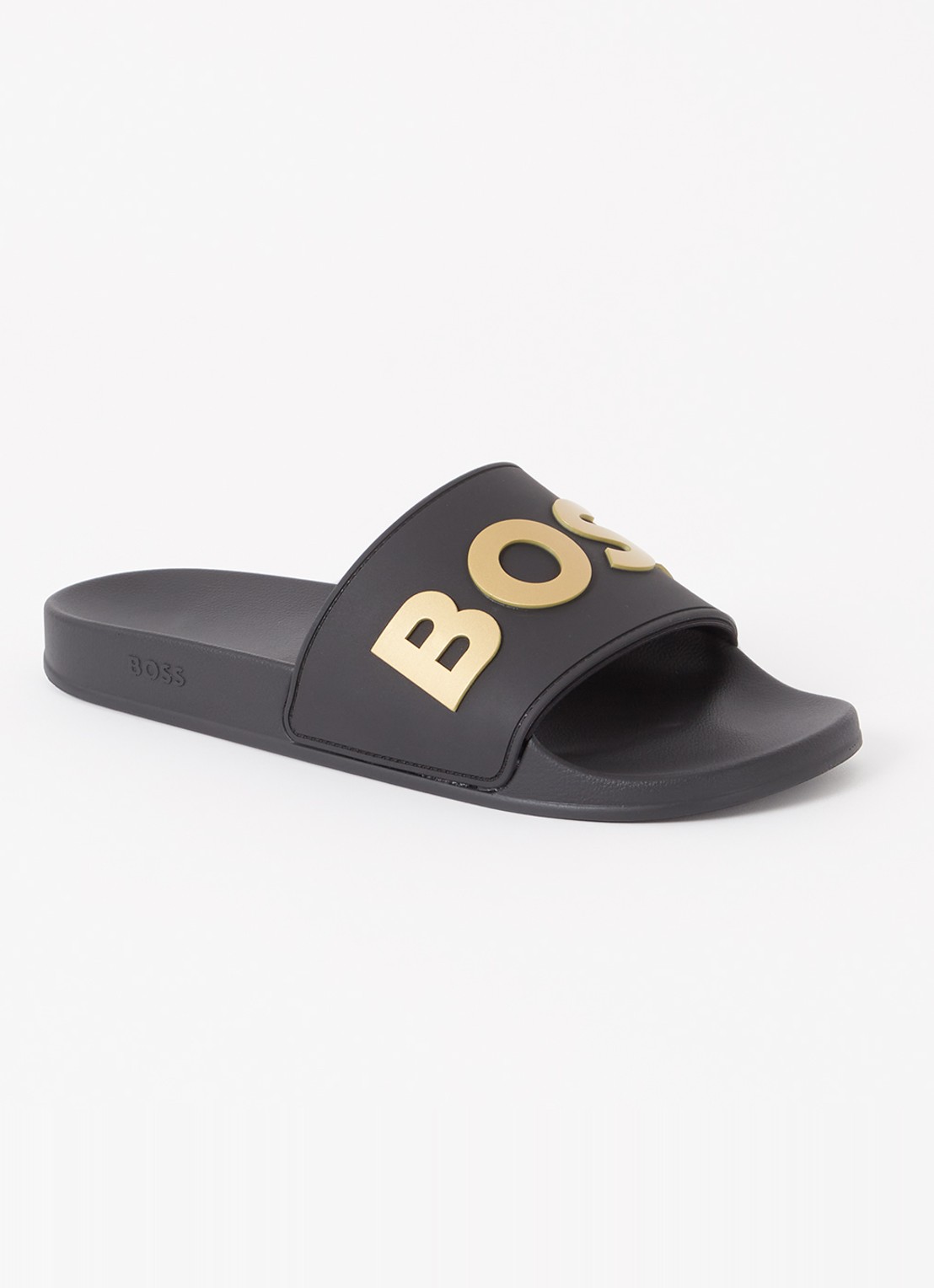 BOSS Kirk slipper met logo - voorkant 5 diepzwart