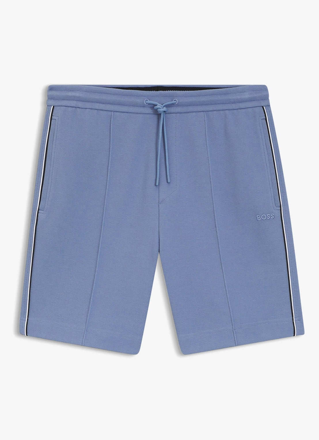 BOSS Korte broek in katoenblend - voorkant 2 light/pastel blue-459 / blauw