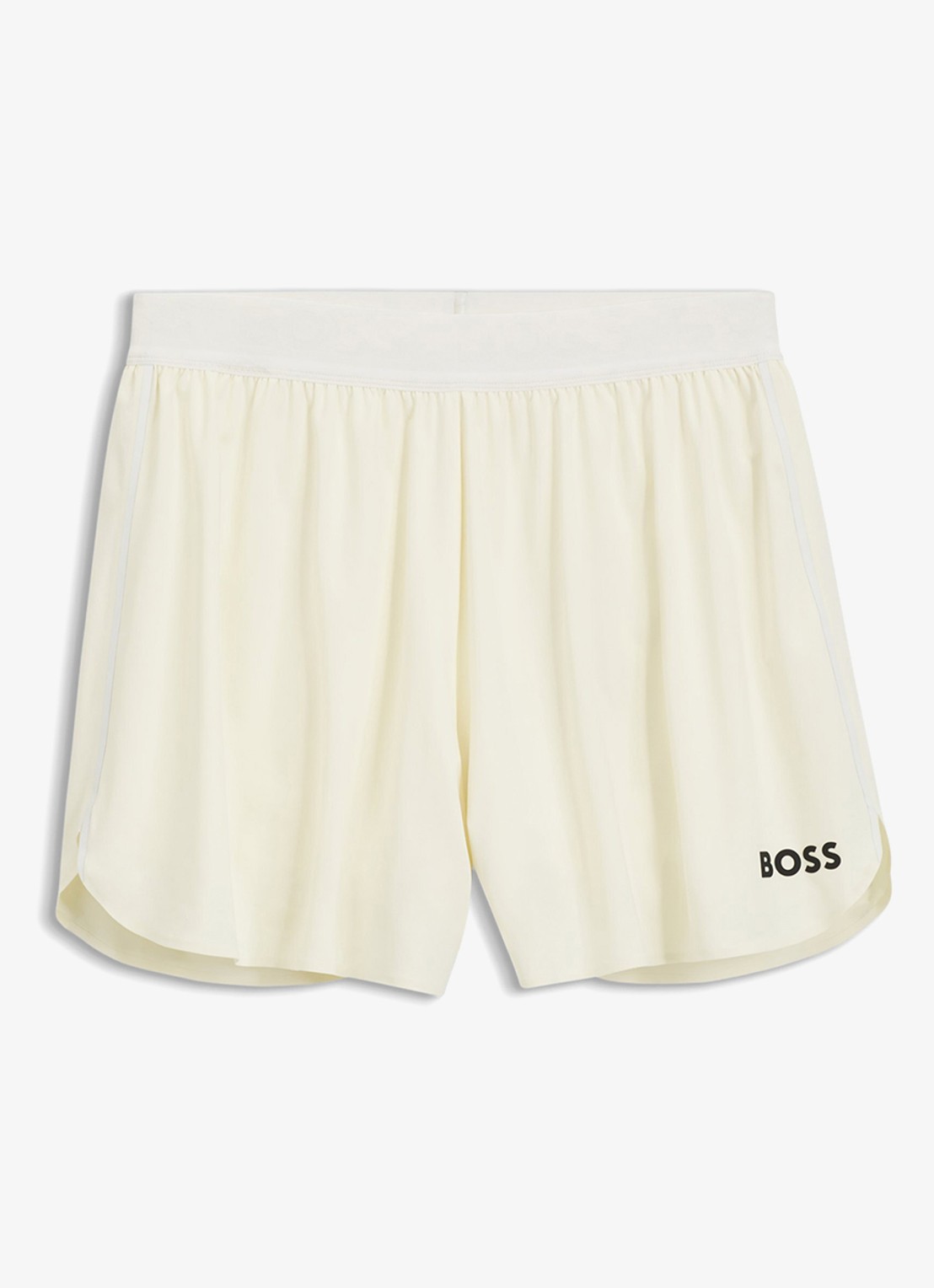 BOSS Korte broek met logo - voorkant 4 creme