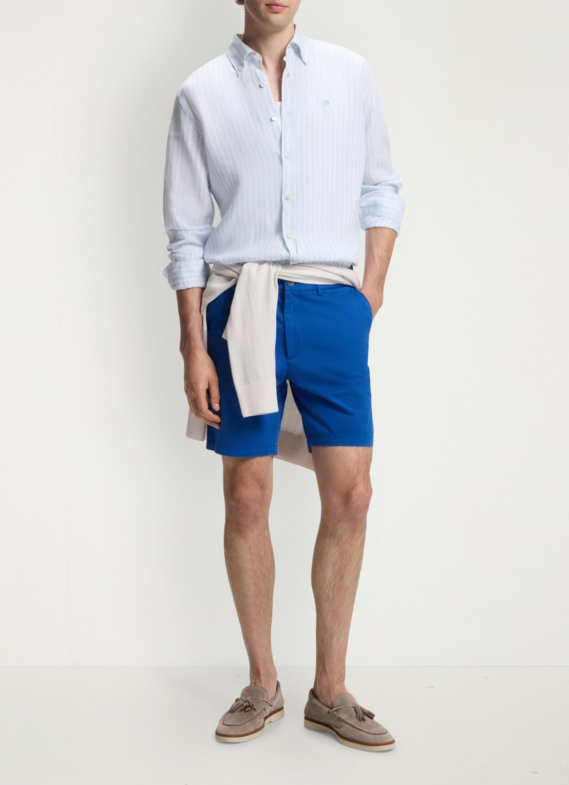 BOSS Korte broek met steekzakken - voorkant 2 blauw