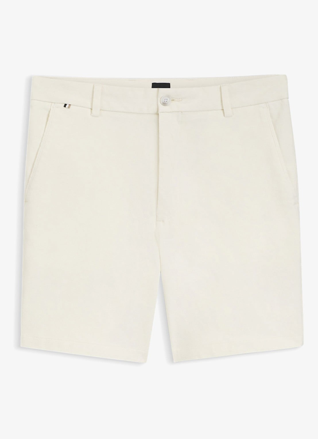 BOSS Korte chino in katoenblend - voorkant wit