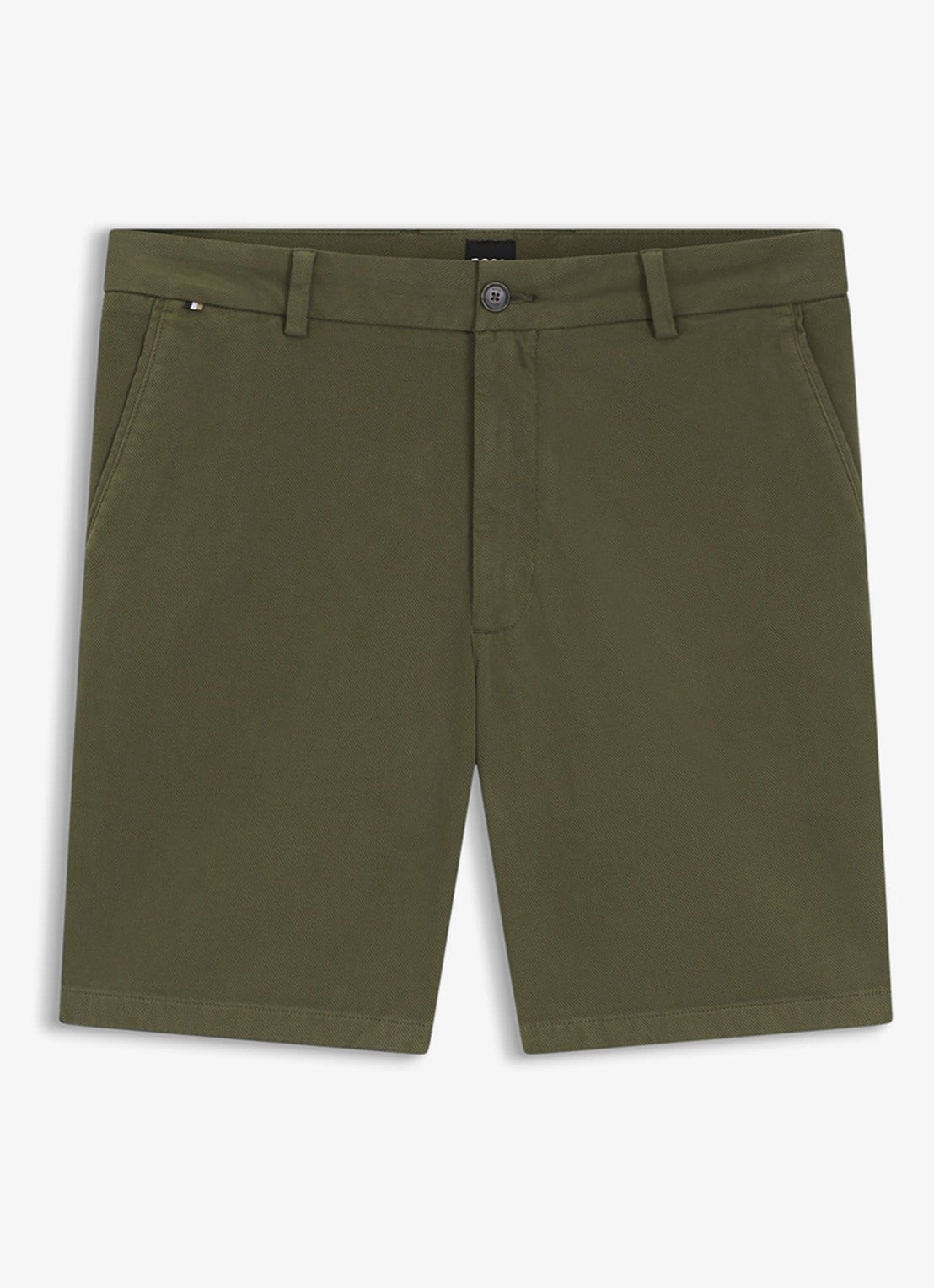 BOSS Korte chino in katoenblend - voorkant 2 groen