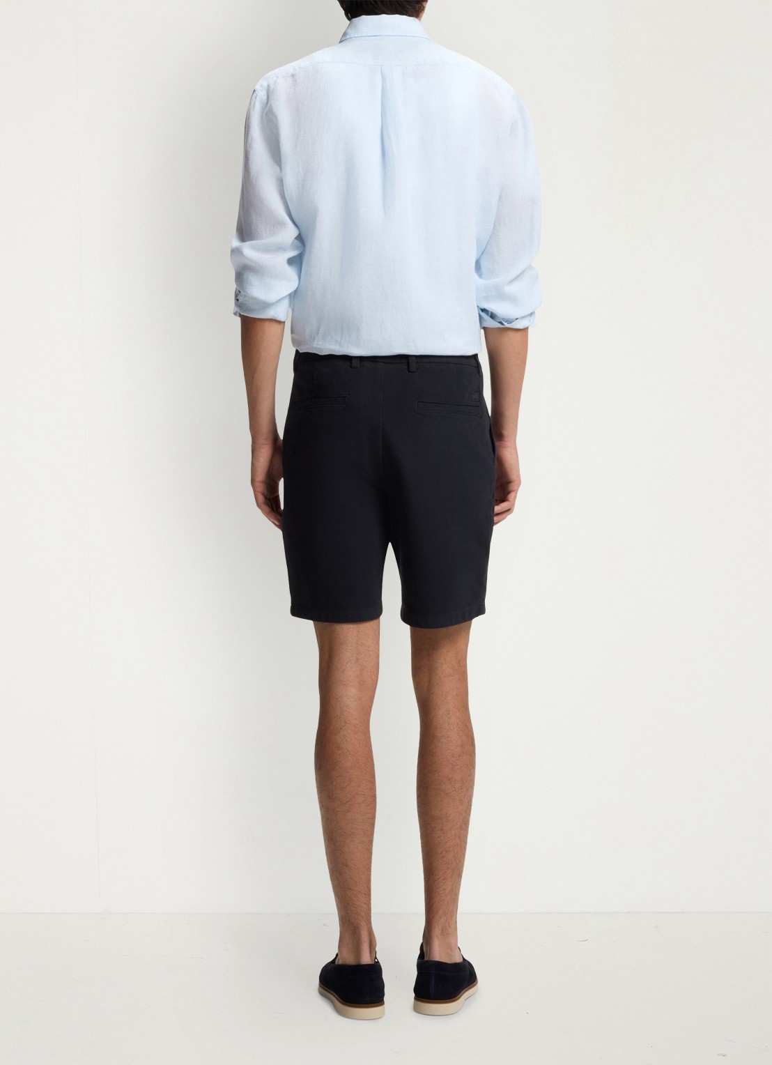 BOSS Korte chino in katoenblend - achterkant 3 blauw