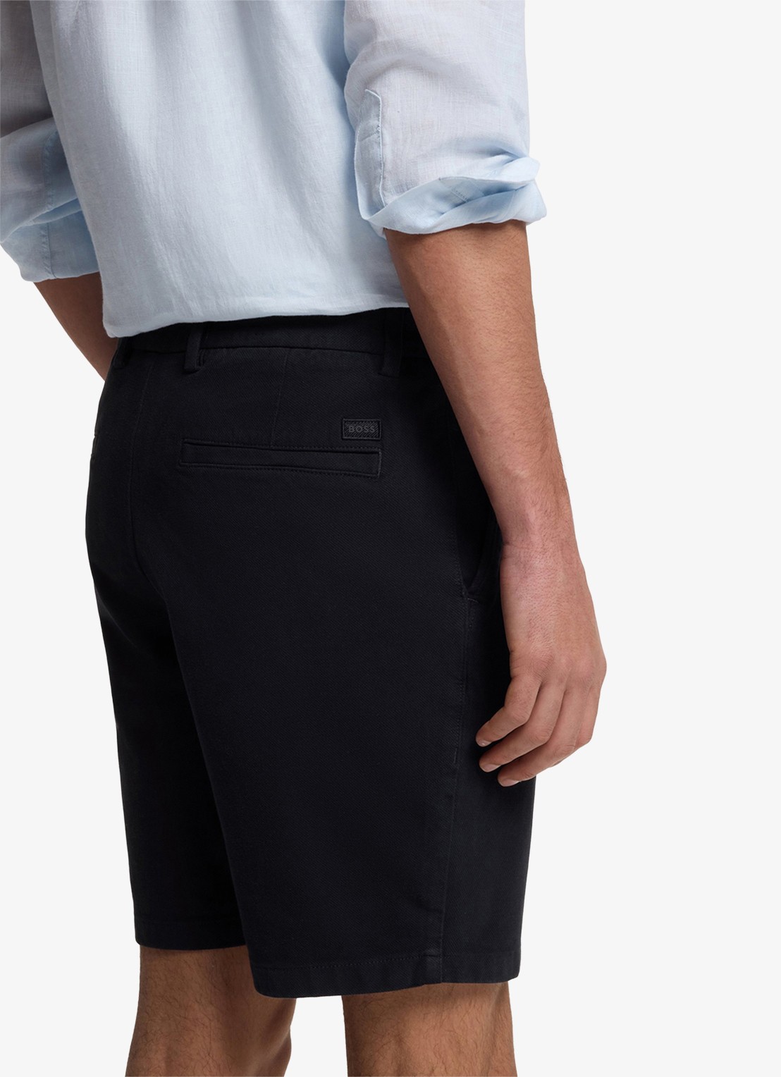BOSS Korte chino in katoenblend - detail 5 blauw
