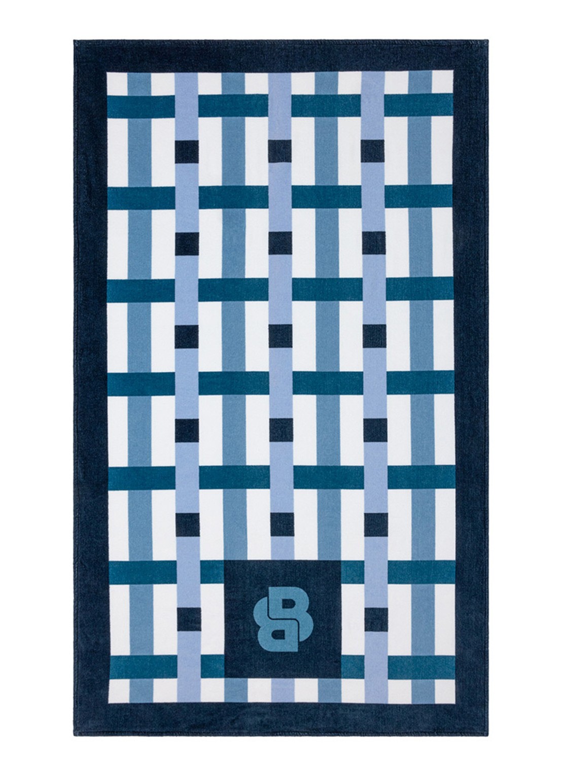 BOSS Latice strandlaken 100 x 170 cm - voorkant 2 donkerblauw