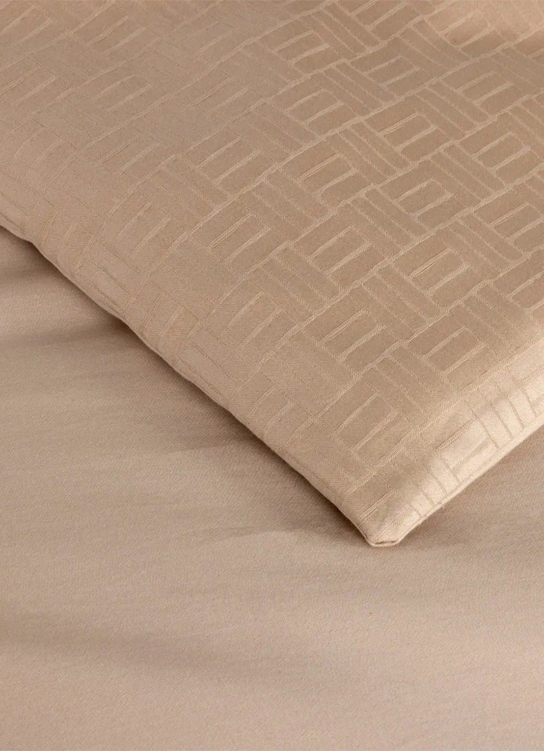 BOSS Lattice dekbedovertrek - voorkant 5 beige