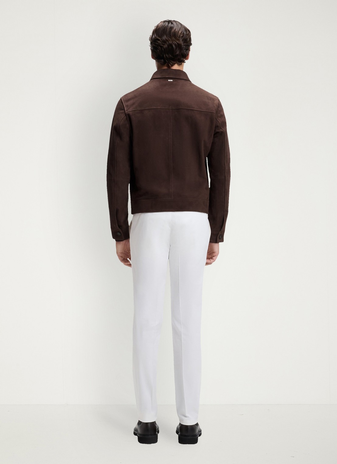 BOSS Lerenjack van geitenleer - achterkant 4 dark brown-209 / bruin