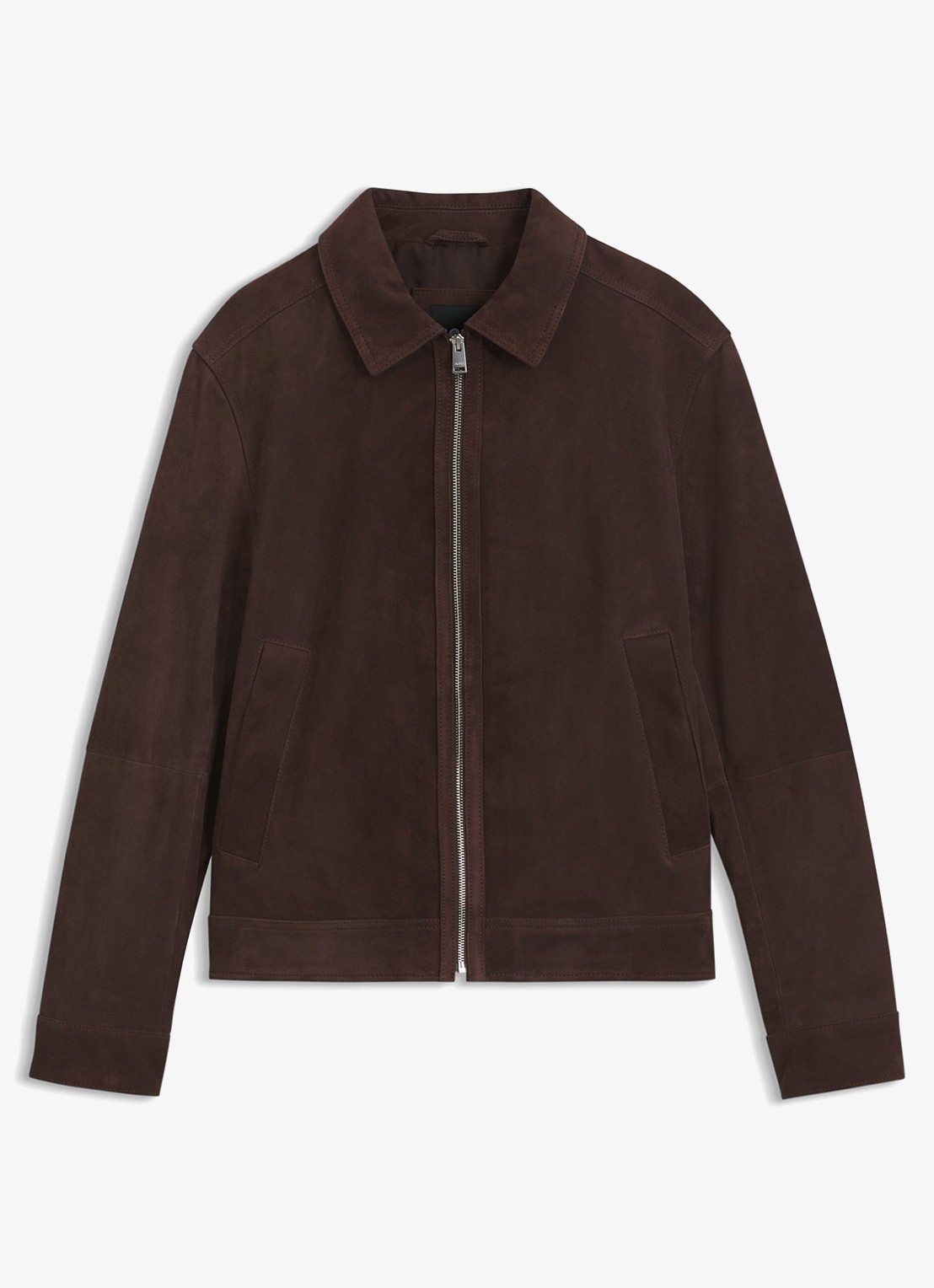 BOSS Lerenjack van geitenleer - voorkant 5 dark brown-209 / bruin