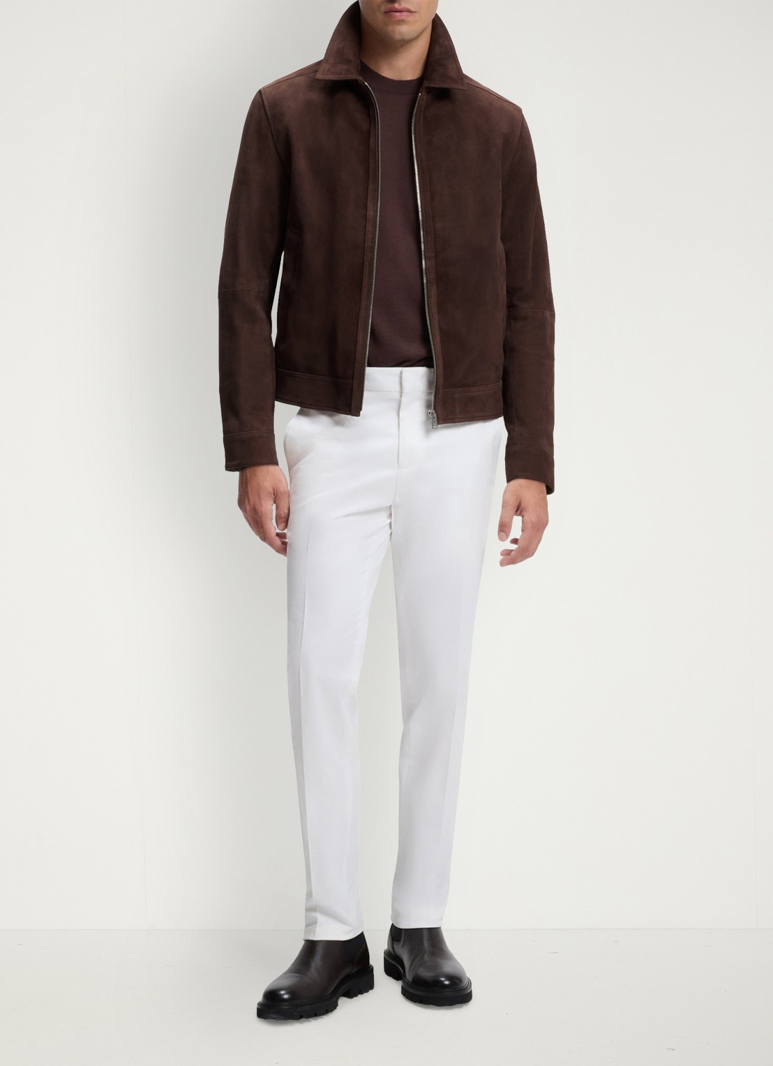 BOSS Lerenjack van geitenleer - voorkant 6 dark brown-209 / bruin