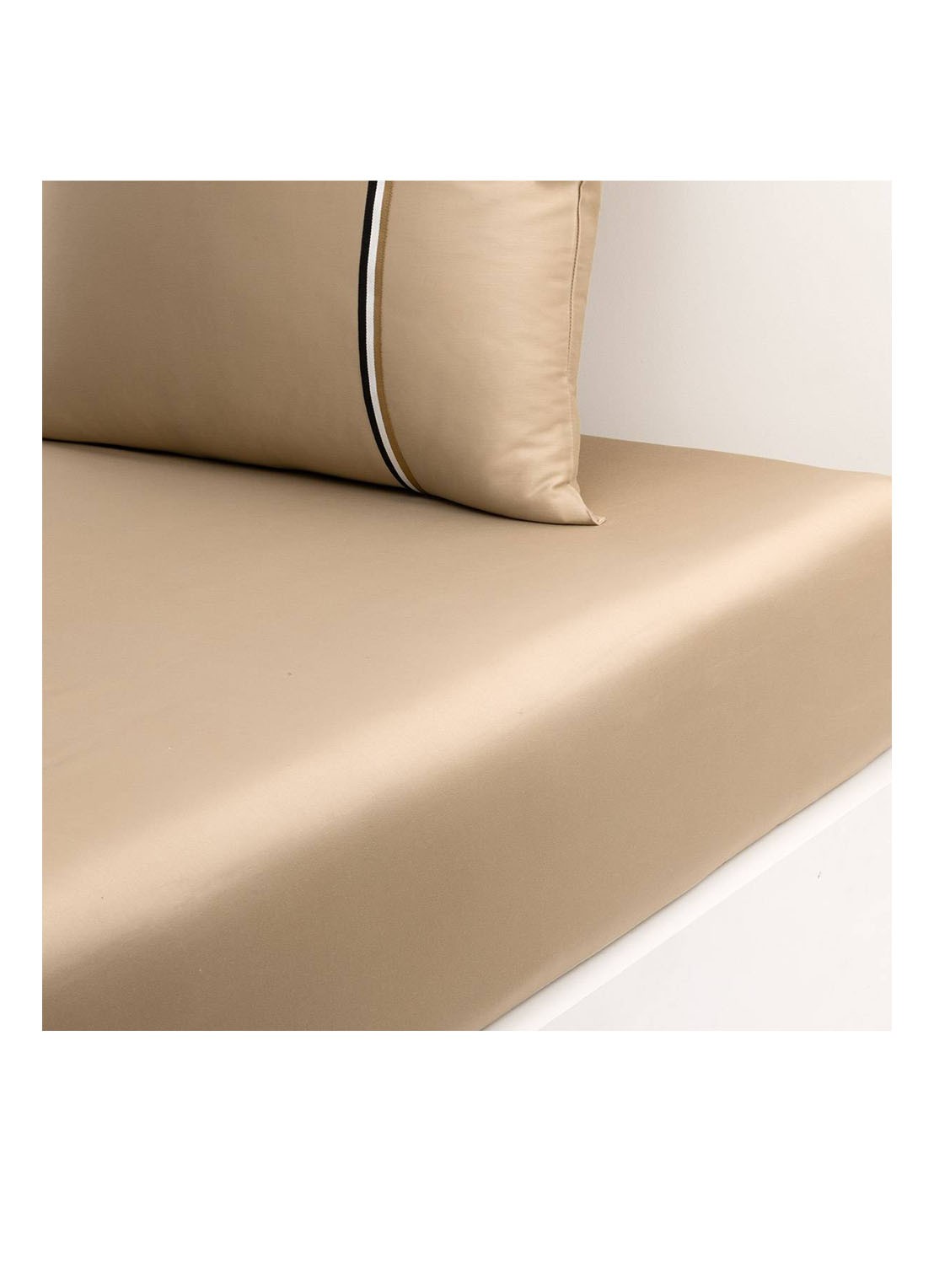 BOSS Linea laken van satijn - 90TC - voorkant 3 beige