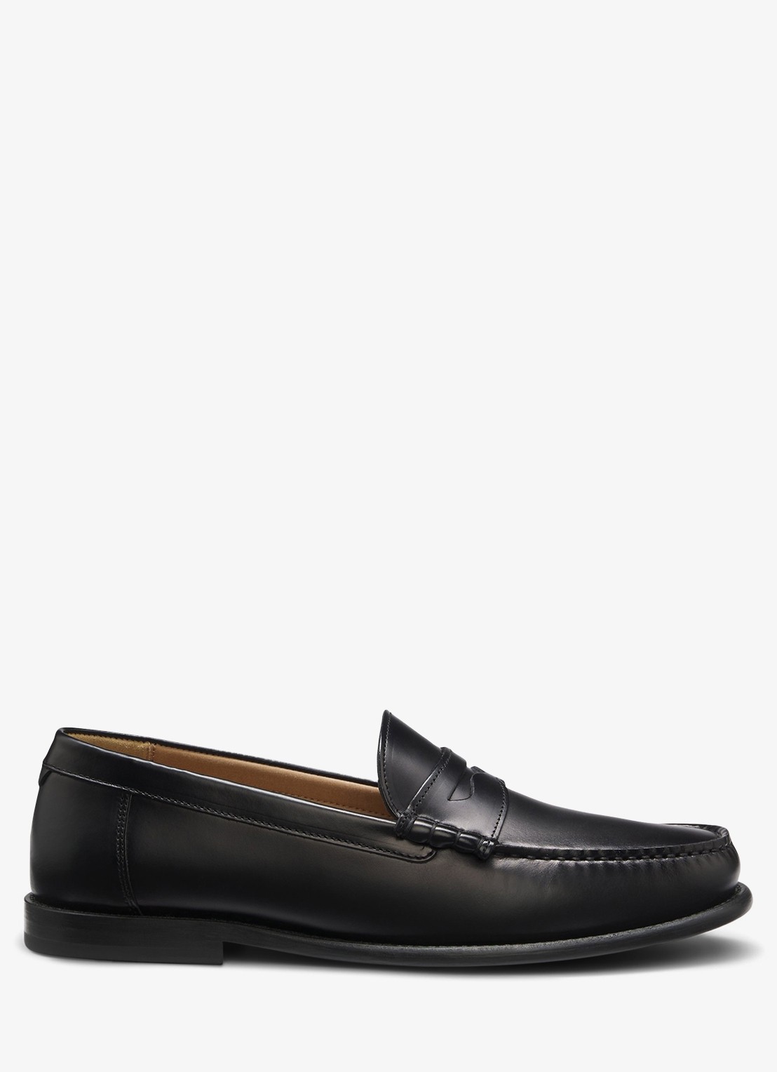 BOSS Loafer van leer met logo  - voorkant zwart
