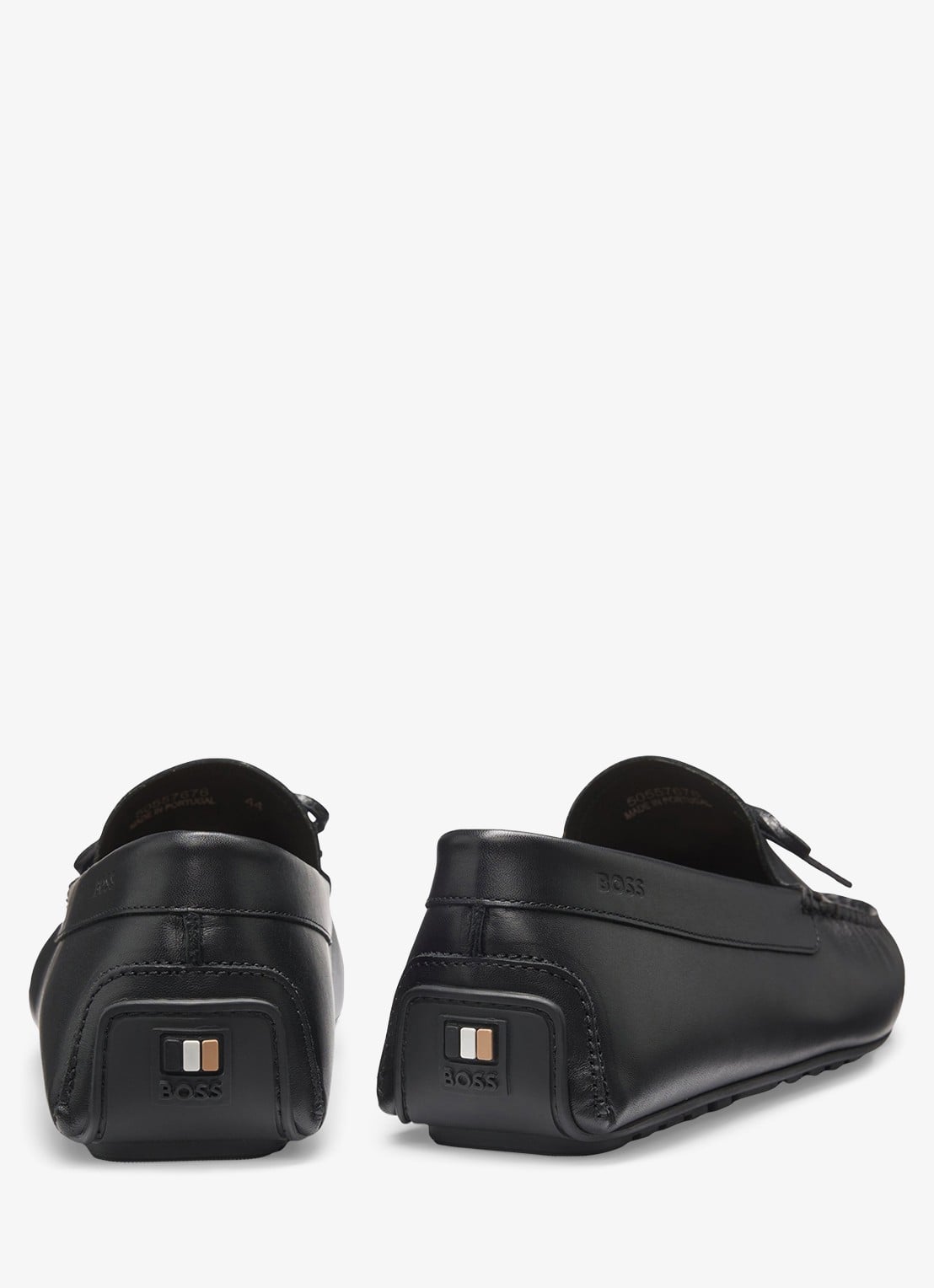 BOSS Loafer van leer met strikdetail  - detail 3 zwart