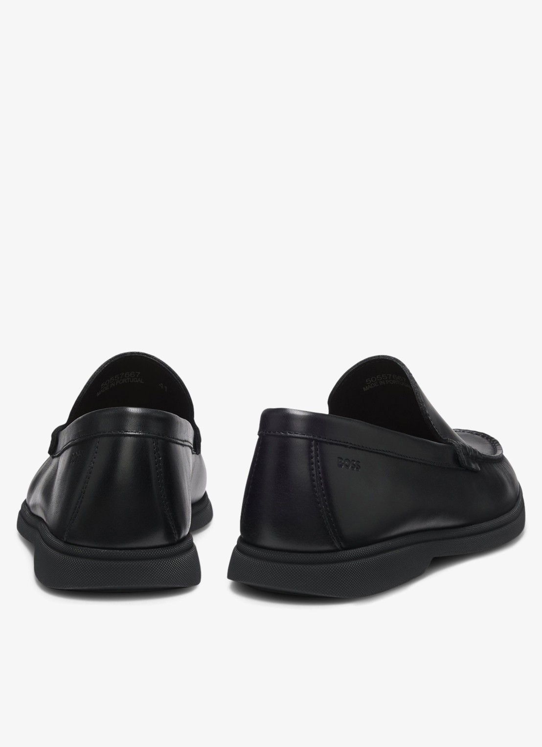 BOSS Loafer van leer - achterkant zwart