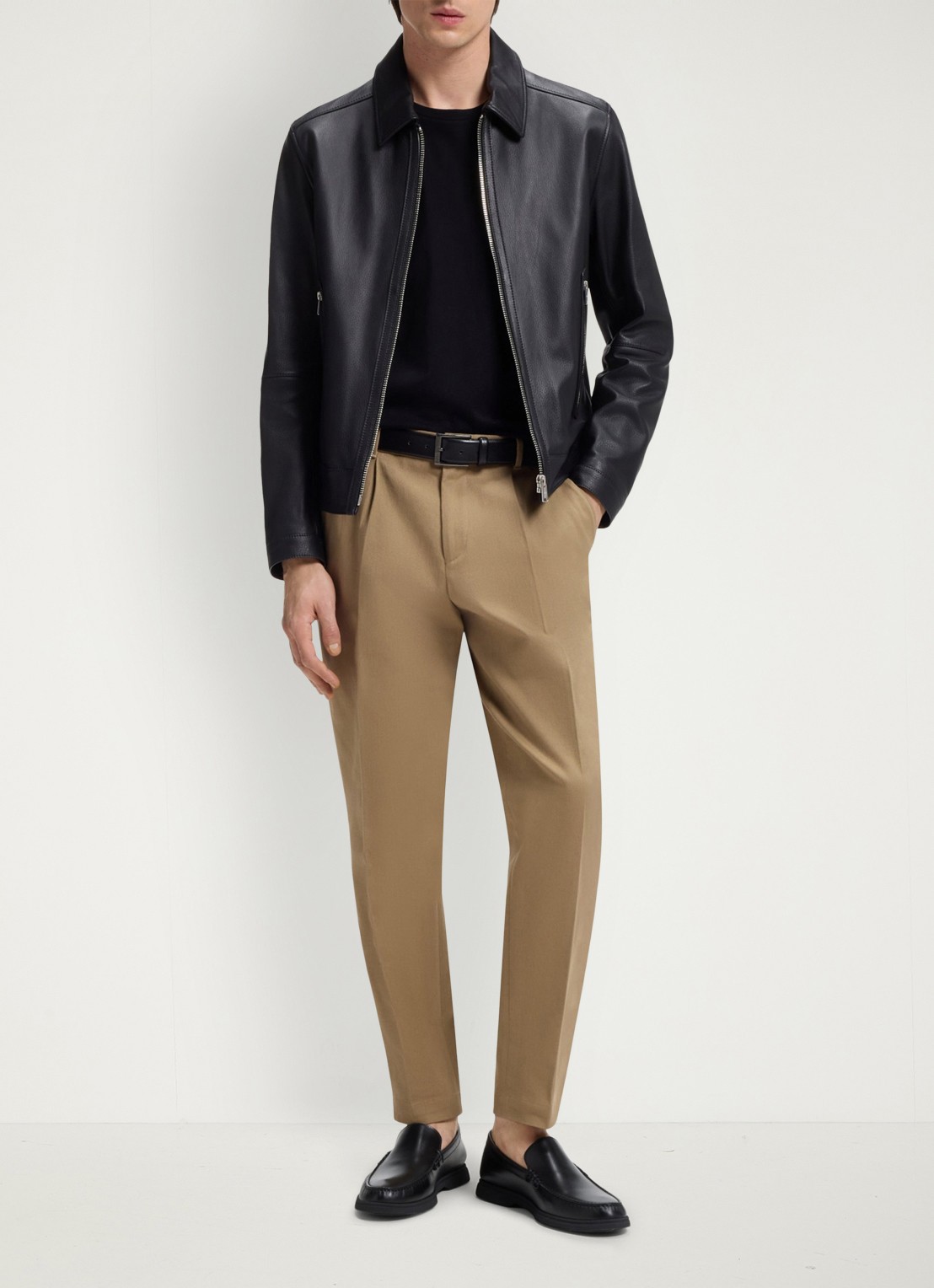 BOSS Loafer van leer - detail 5 zwart
