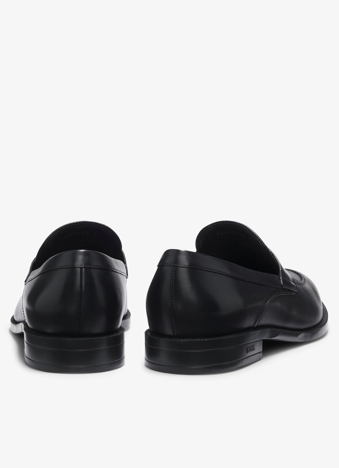 BOSS Loafer van leer - achterkant zwart